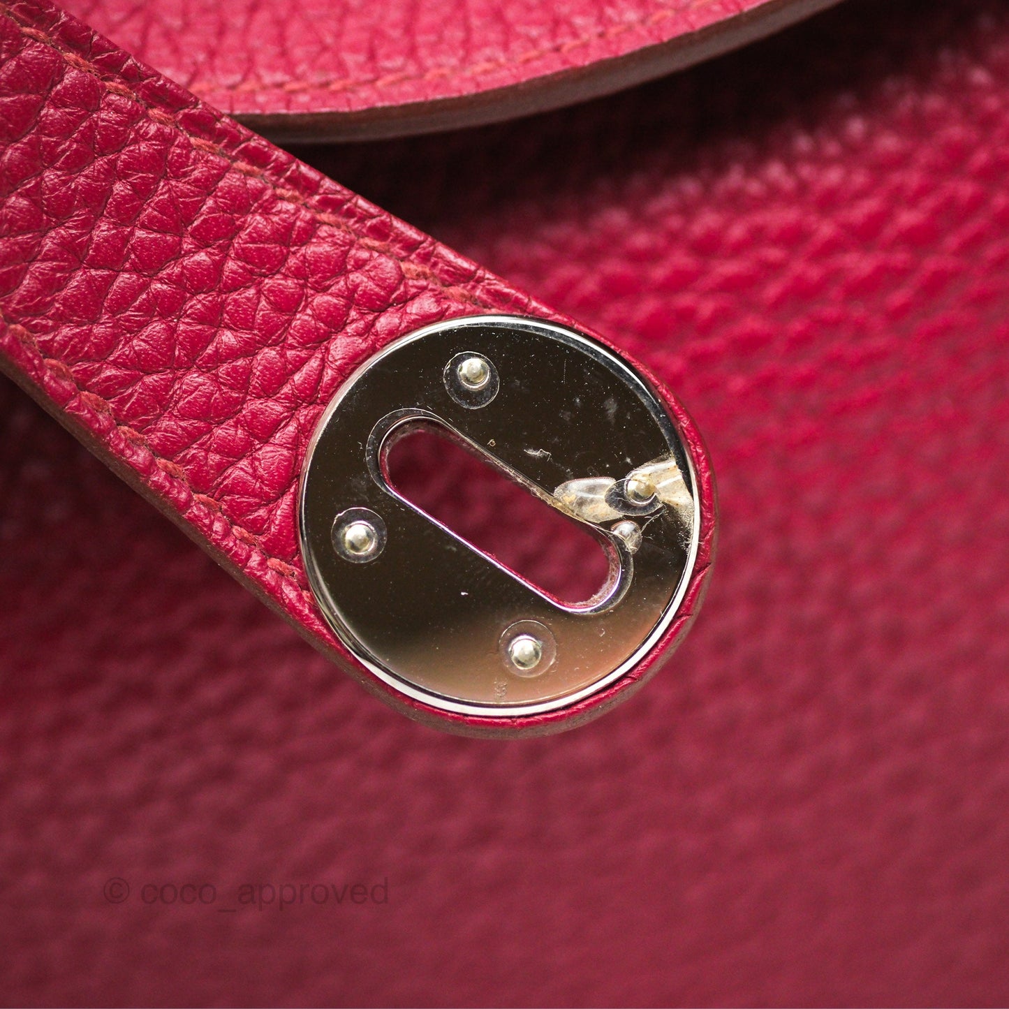 Hermès Lindy 30 Rubis Clemence Palladium Hardware