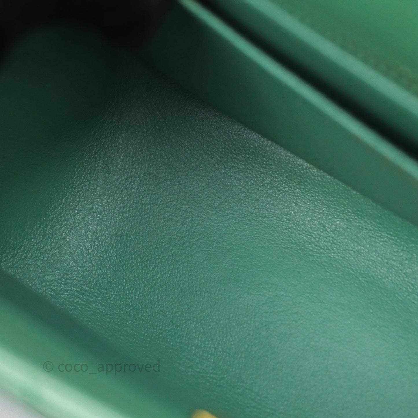 Chanel Pearl Crush Mini Square Quilted Green Lambskin Aged Gold Hardware