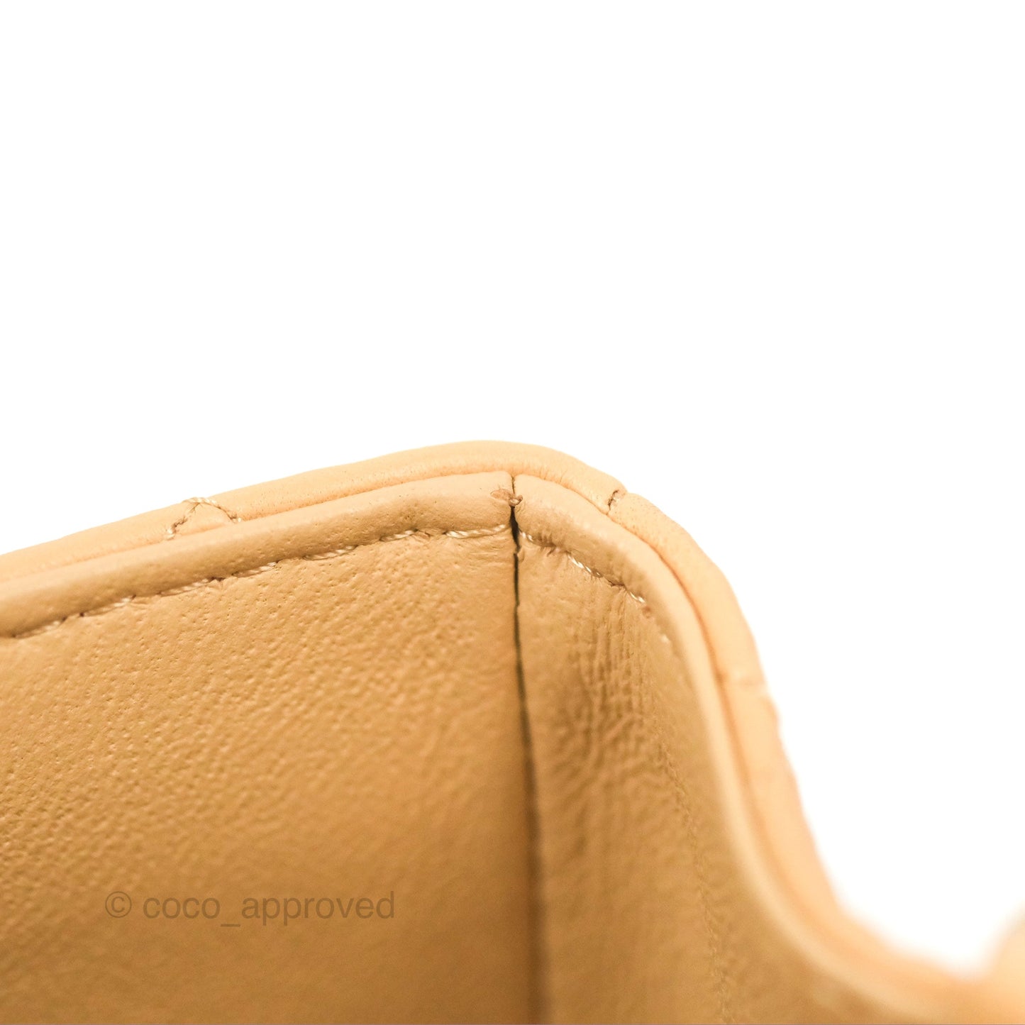 Chanel Quilted Mini Rectangular Flap Beige Lambskin Gold Hardware