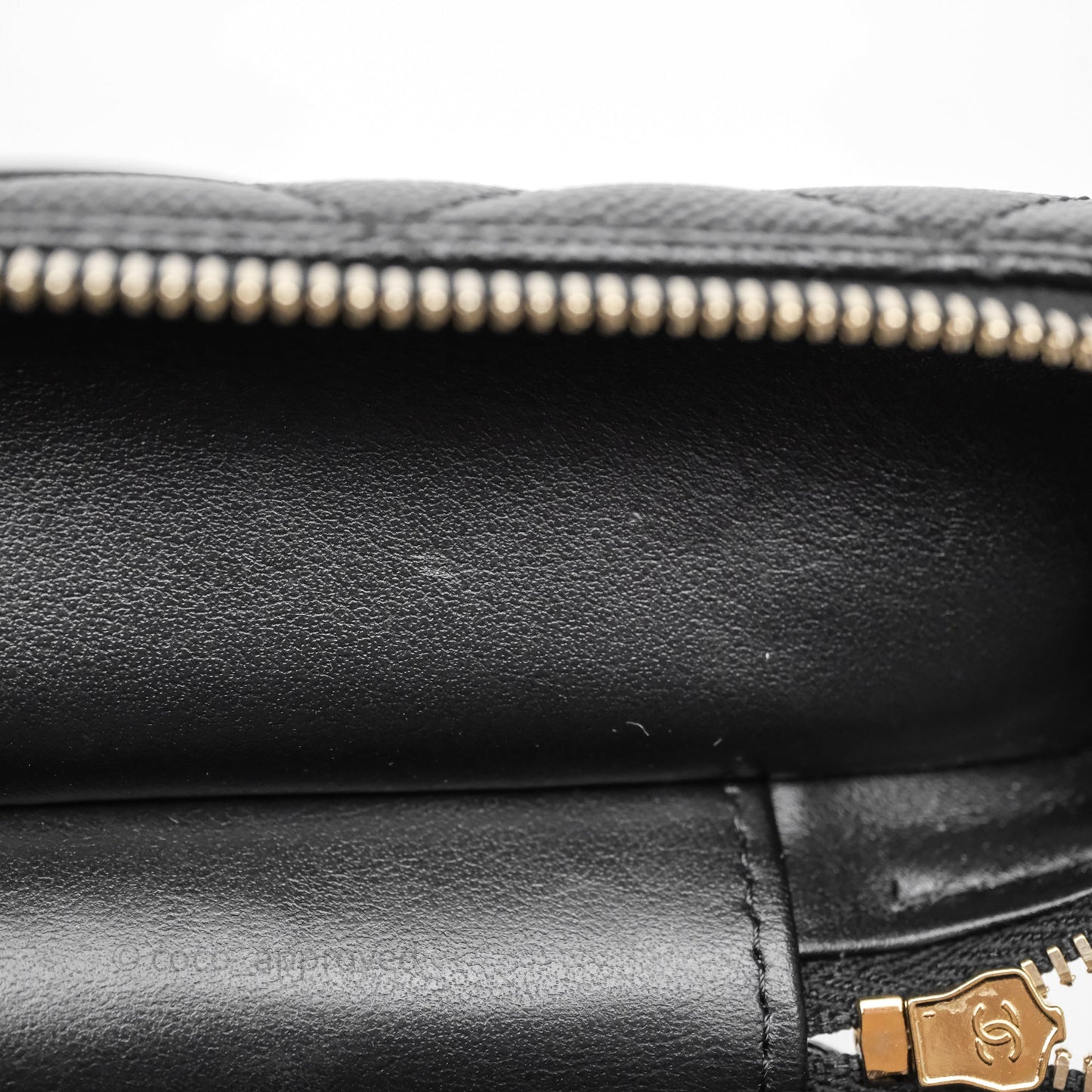 Chanel Top Handle Long Vanity with Chain Black Caviar Gold Hardware 25C
