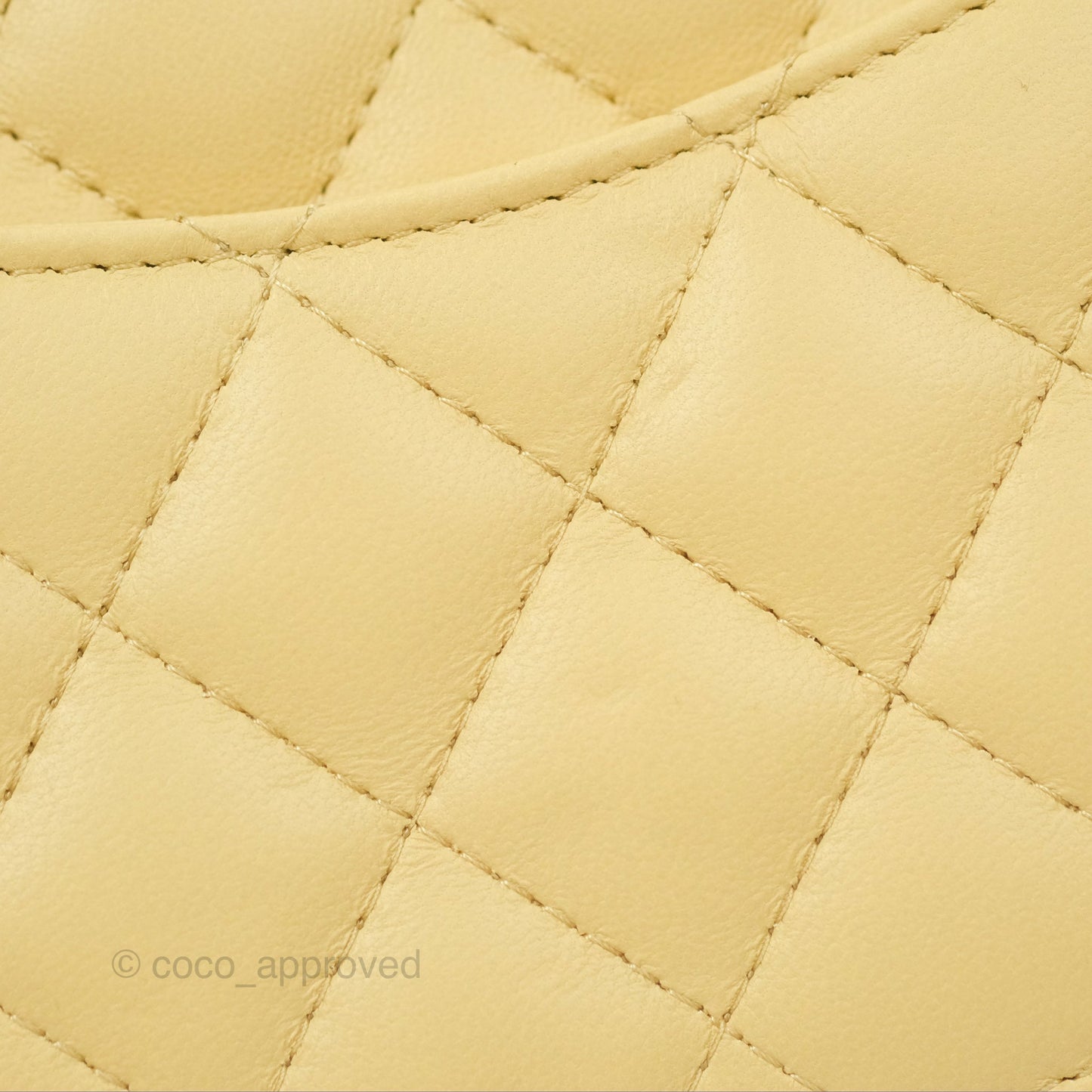 Chanel Mini Square Quilted Yellow Lambskin Gold Hardware