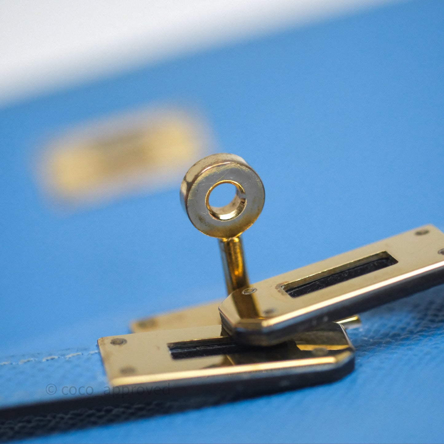 Hermès Kelly Depliant Wallet Blue Epsom Gold Hardware