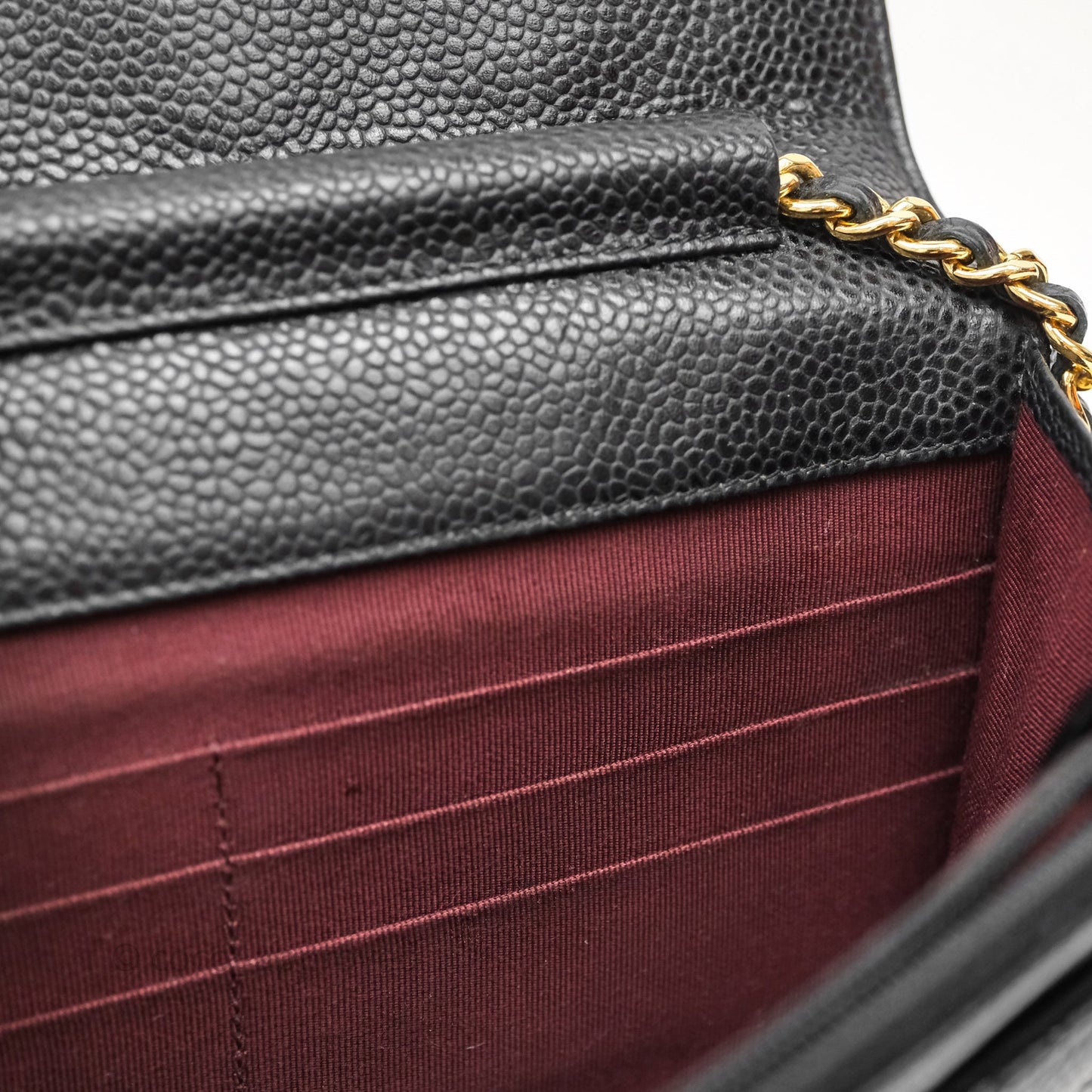 Chanel Quilted WOC Black Caviar Gold Hardware