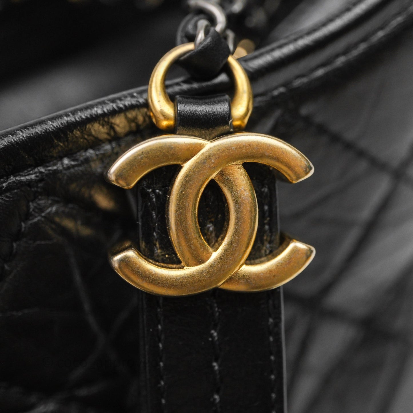 Chanel New Medium Gabrielle Hobo Quilted Black Aged Calfskin