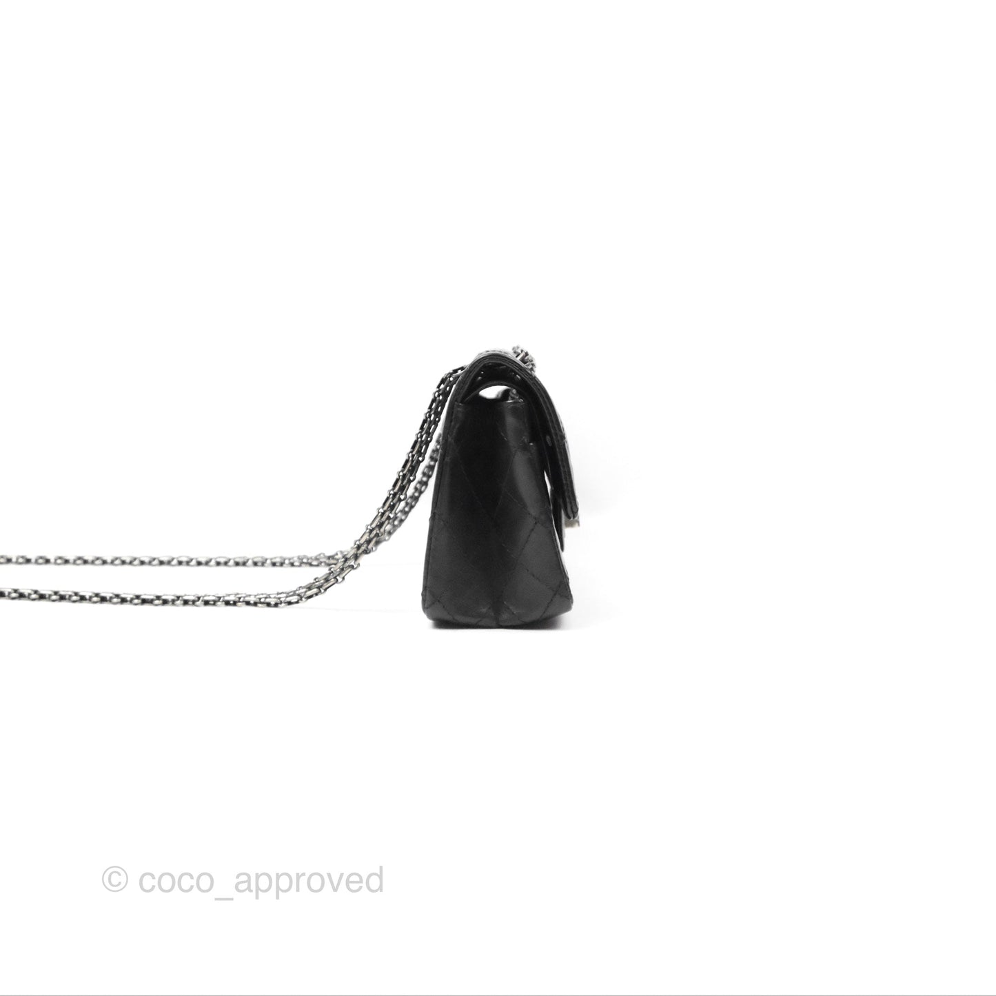 Chanel Mini Reissue 224 Black Aged Calfskin Ruthenium Hardware