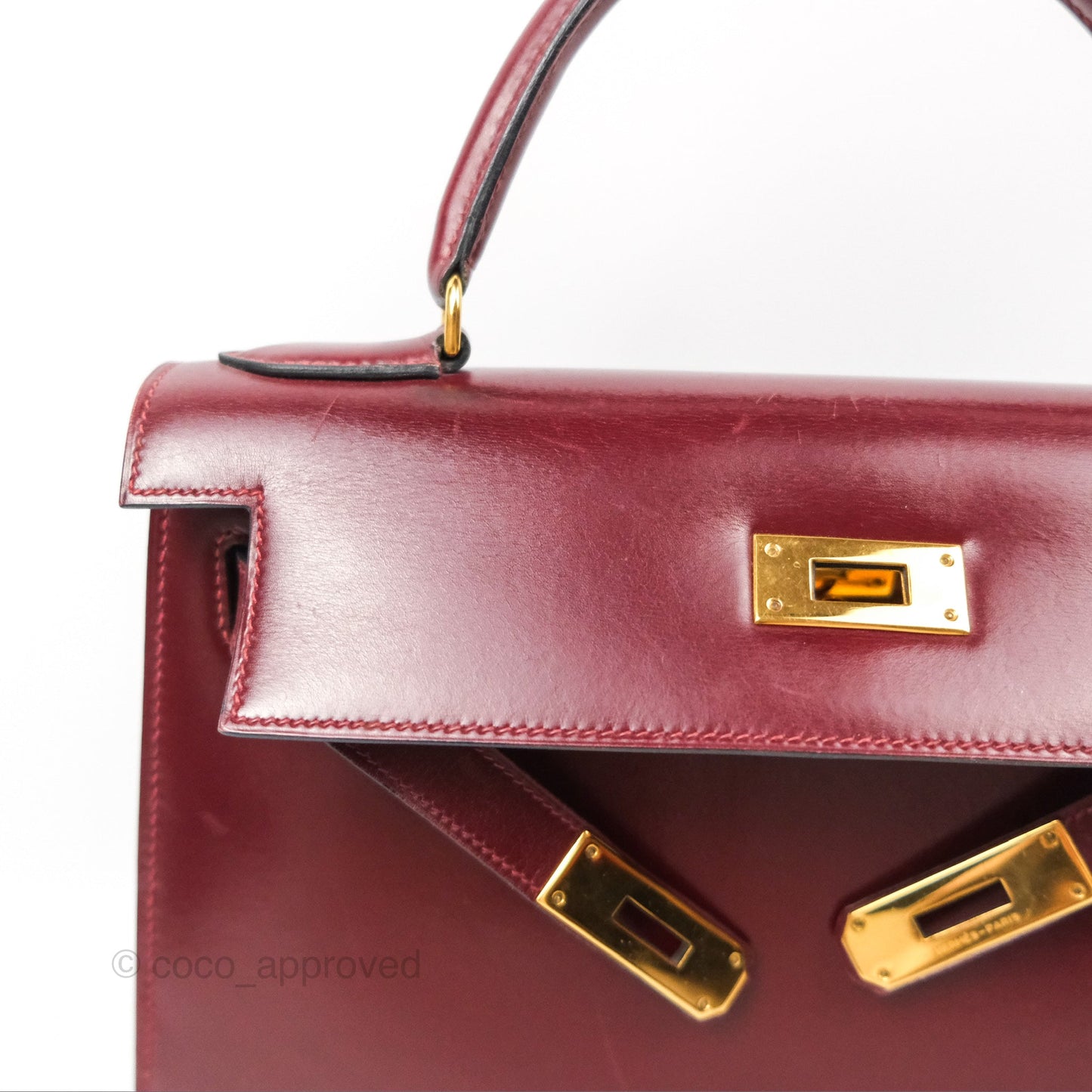 Hermès Kelly Sellier 28 Box Rouge Gold Hardware