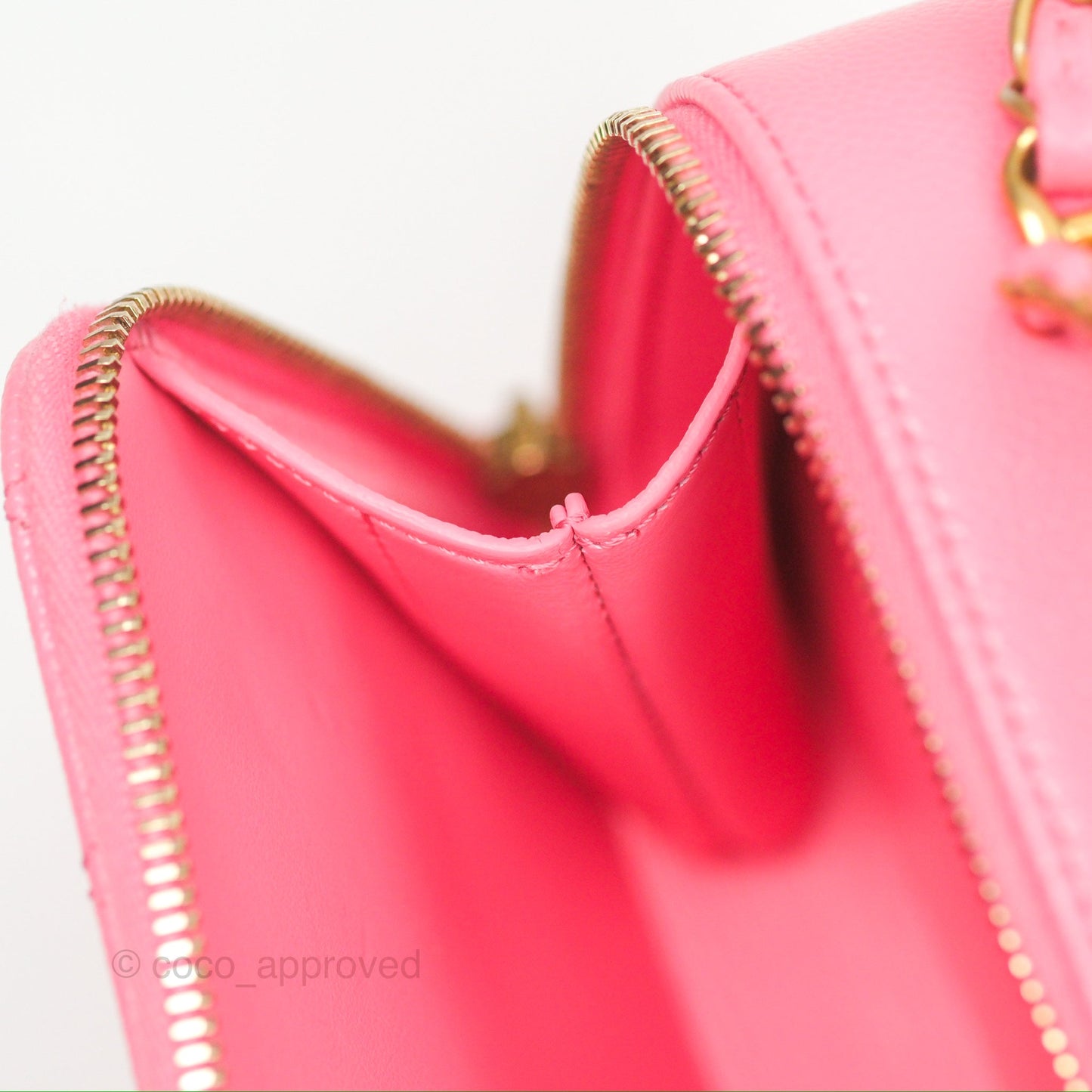 Chanel Caviar Quilted Pick Me Up Small Vanity Case Hot Pink