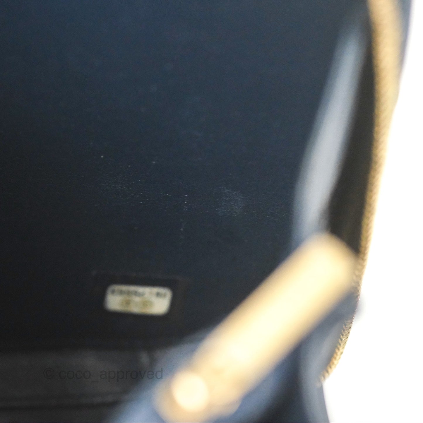Chanel Quilted Medium CC Filigree Vanity Case Dark Navy Caviar Gold Hardware