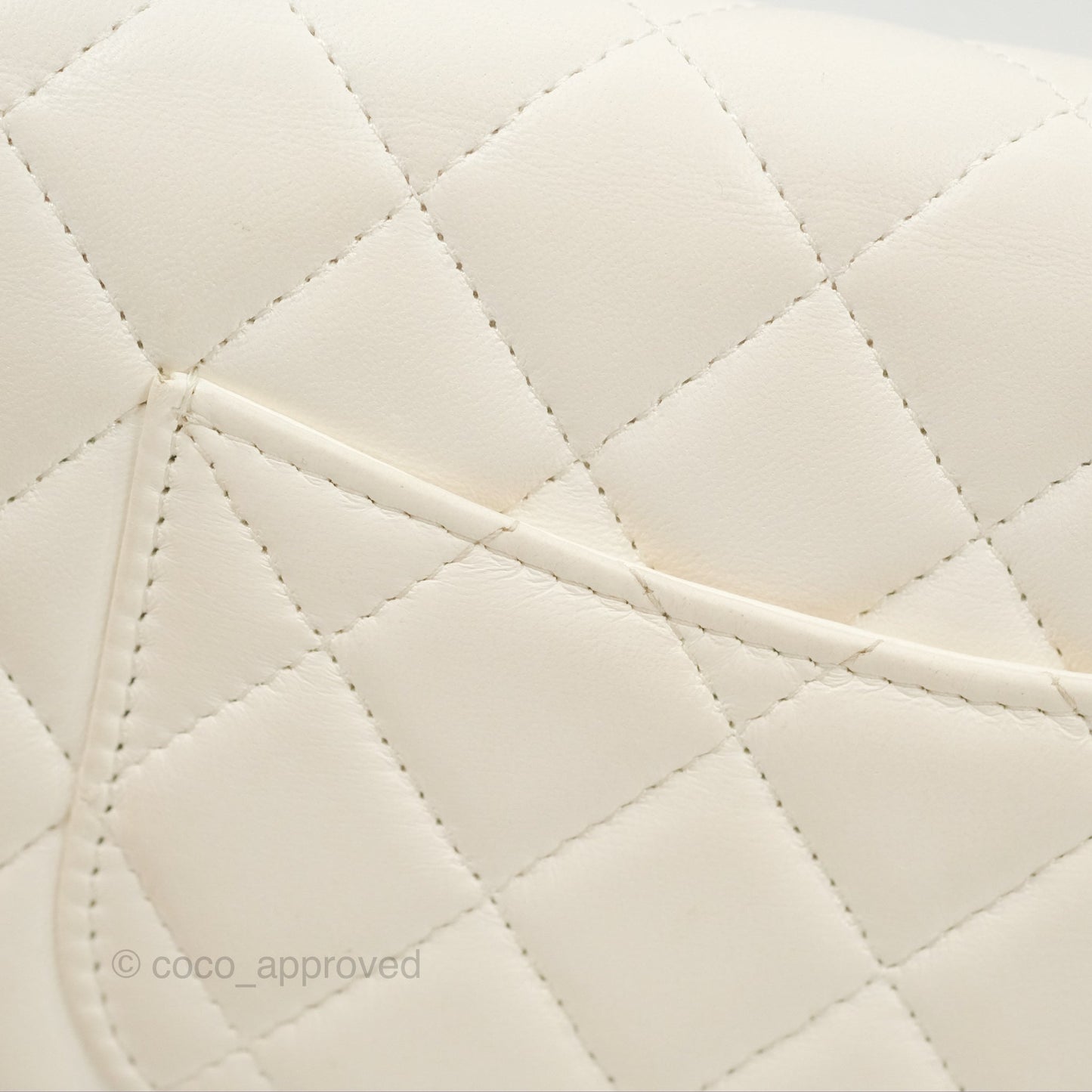 Chanel Quilted Pearl Crush Wallet on Chain WOC White Lambskin Aged Gold Hardware