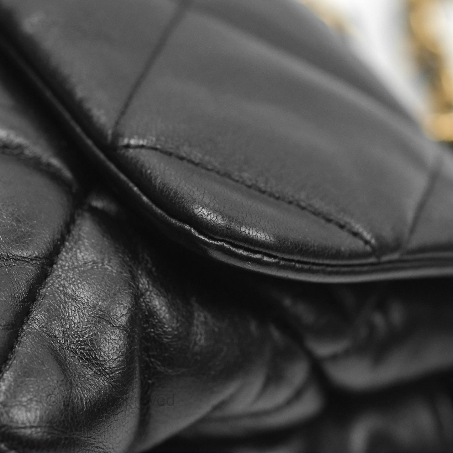 Chanel Chain Handle Flap Bag Black Goatskin Gold Hardware