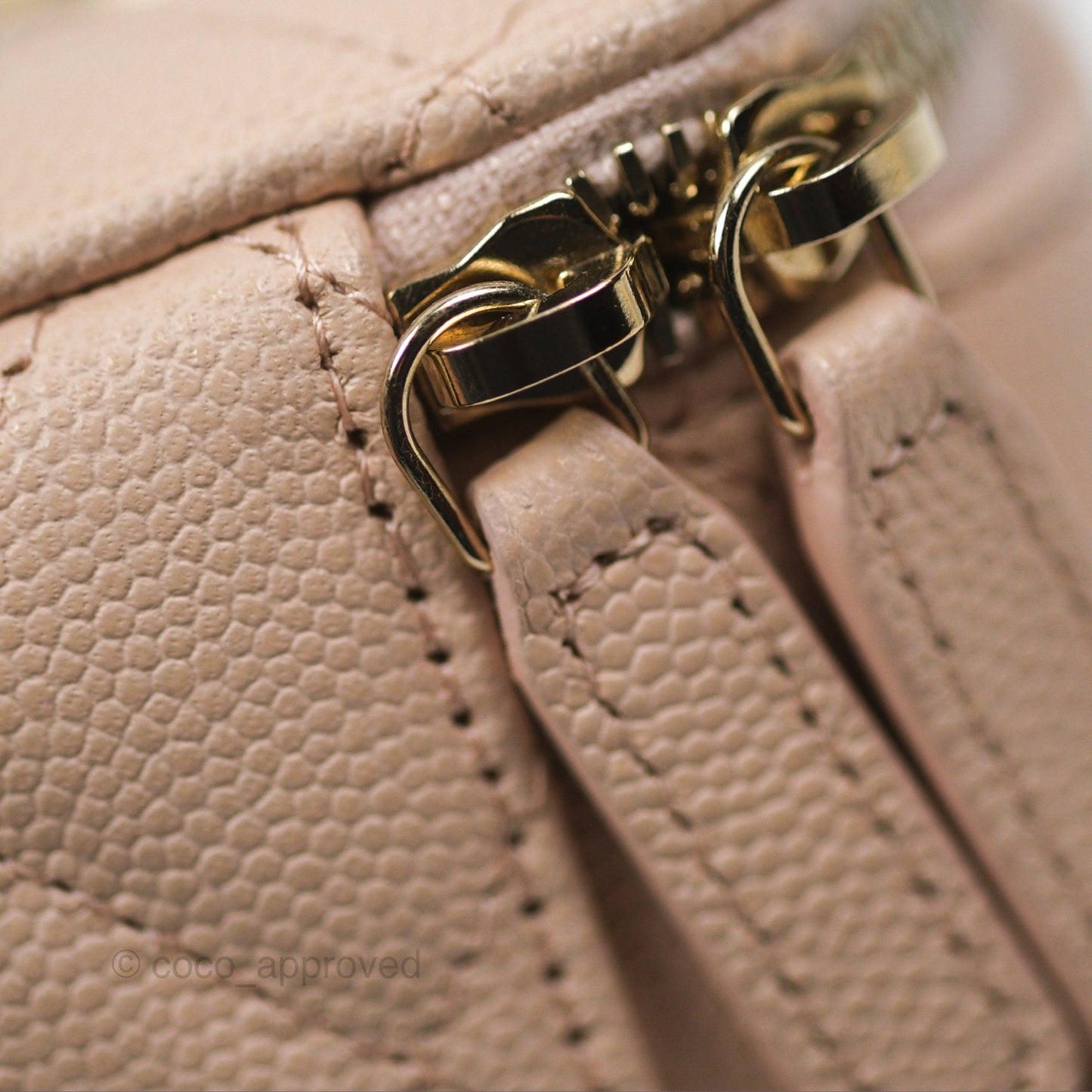 Chanel Vanity with Classic Chain Light Beige Caviar Gold Hardware 22C