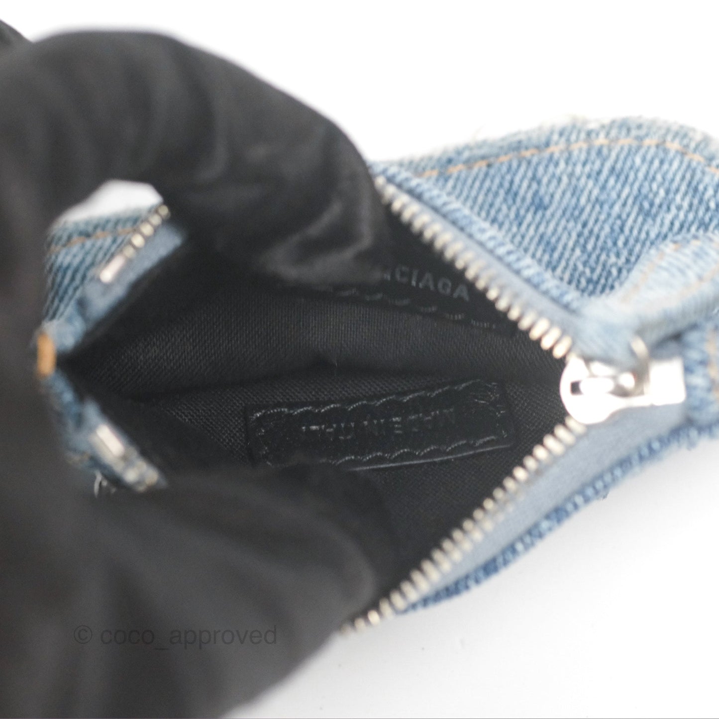 Balenciaga Le Cagole Small Embellished Denim Shoulder Bag