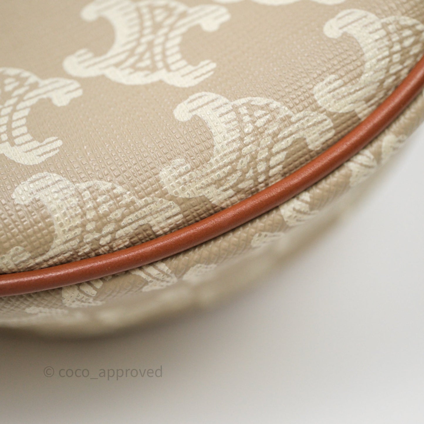 Celine Ava Bag In Triomphe Canvas Calfskin Grege