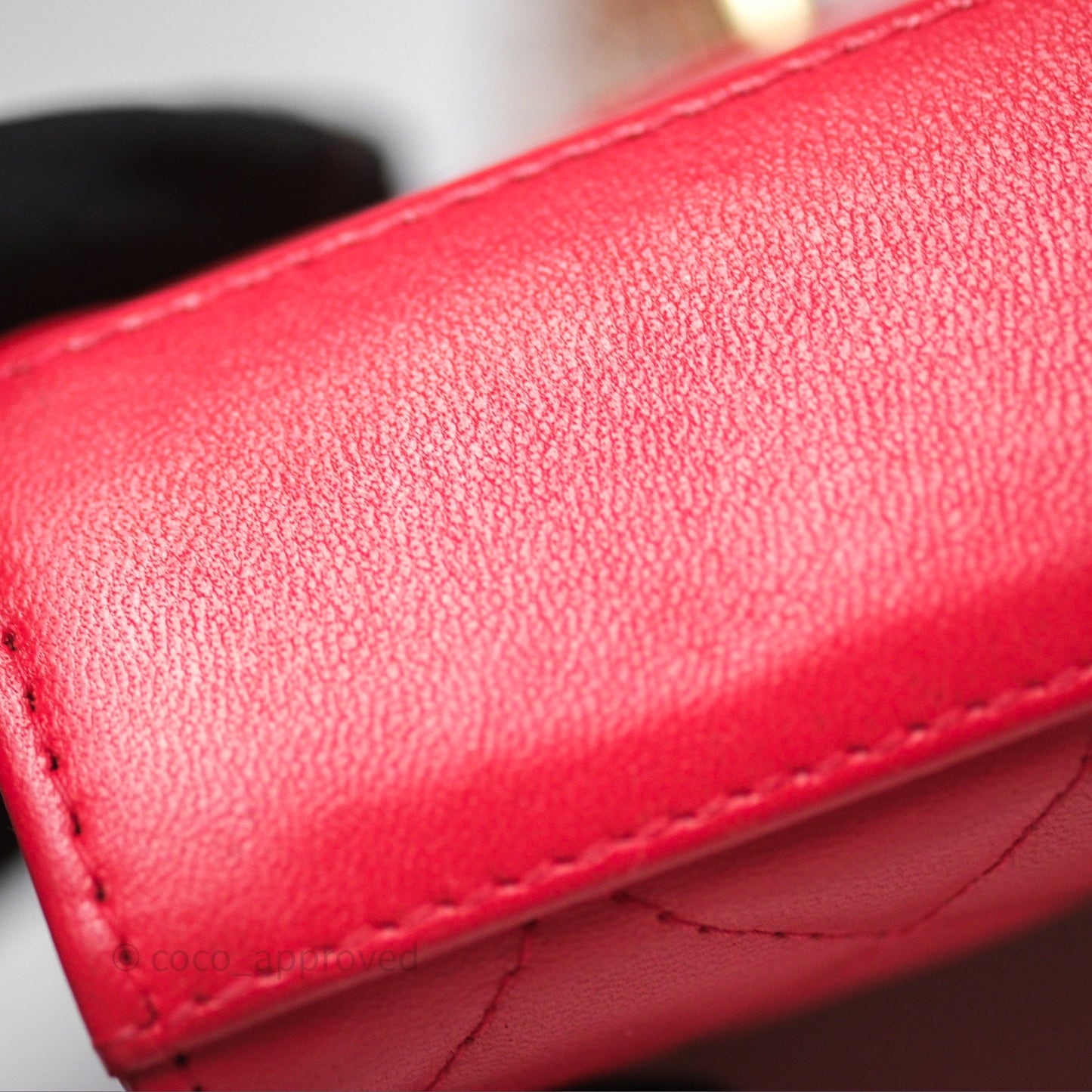 Chanel Mini Quilted Trendy CC Clutch With Chain Red Lambskin Gold Hardware