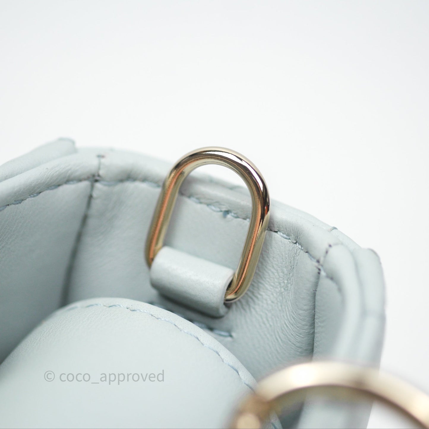 Christian Dior Micro Lady D-Joy Bag Baby Blue Lambskin Cannage Gold Hardware