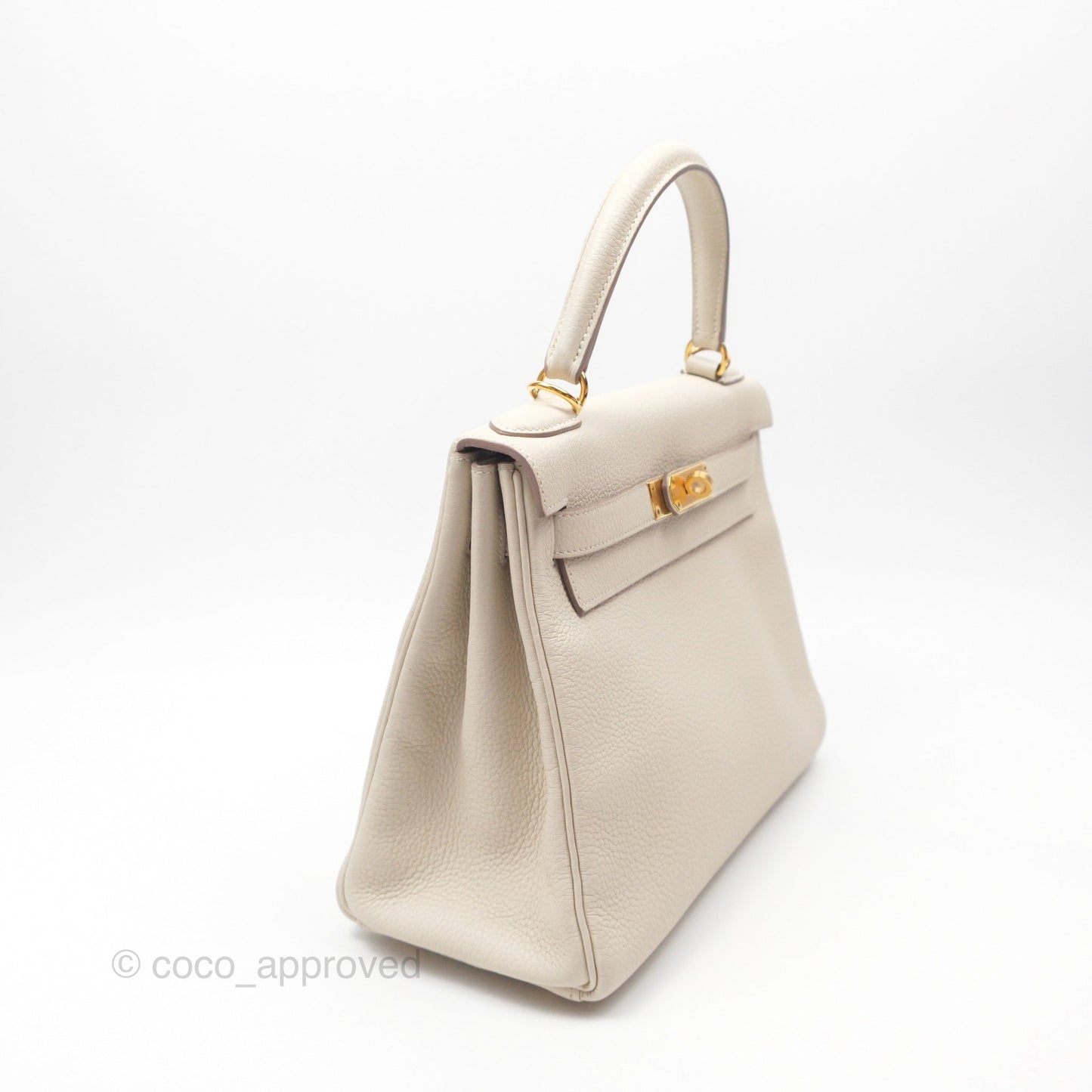 Hermès Kelly 28 Retourn Craie 10 Togo Gold Hardware