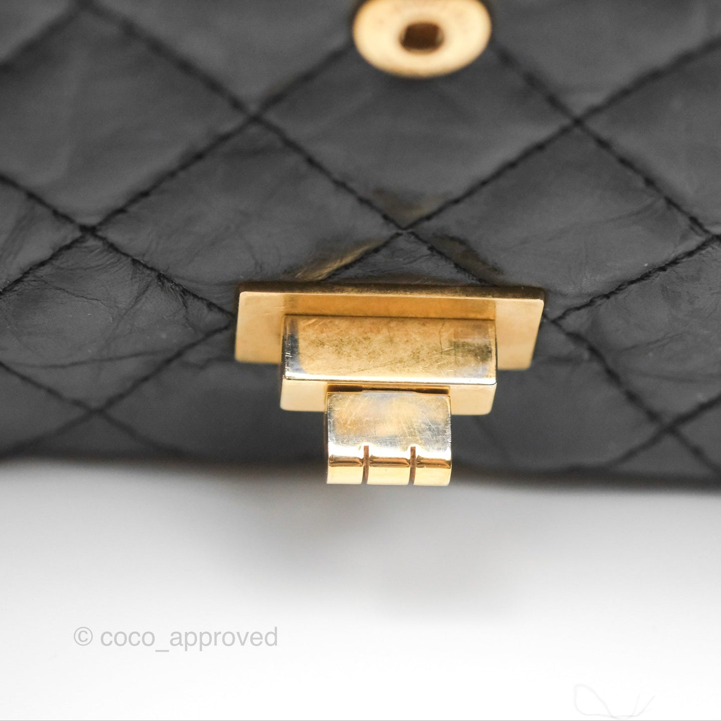 Chanel Reissue 225 Quilted Black Aged Calfskin Aged Gold Hardware