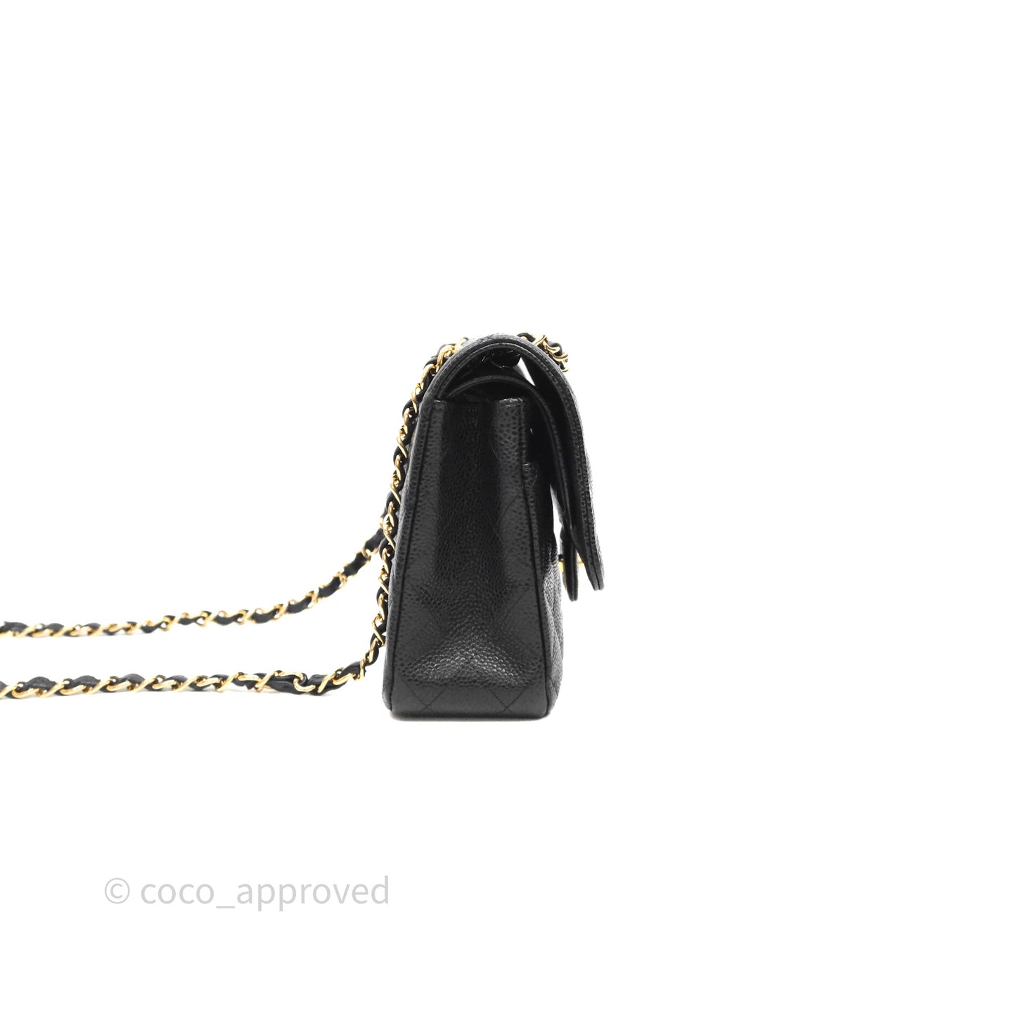 Chanel Classic M/L Medium Flap Quilted Black Caviar Gold Hardware