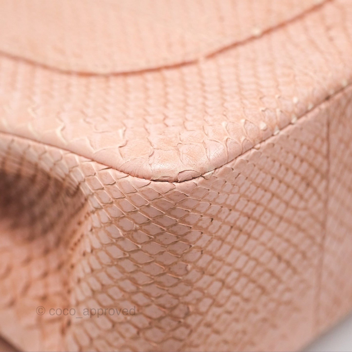 Chanel Jumbo Double Flap Python Pink Gold Hardware