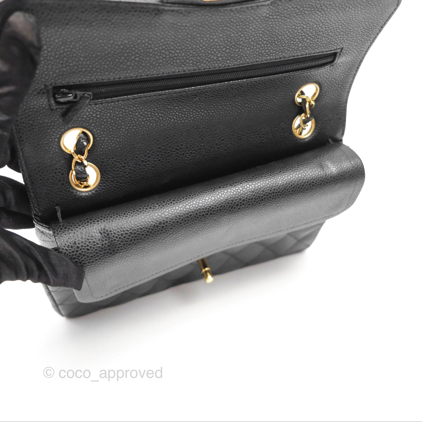Chanel Small Quilted Classic Flap Black Caviar 24K Gold Hardware