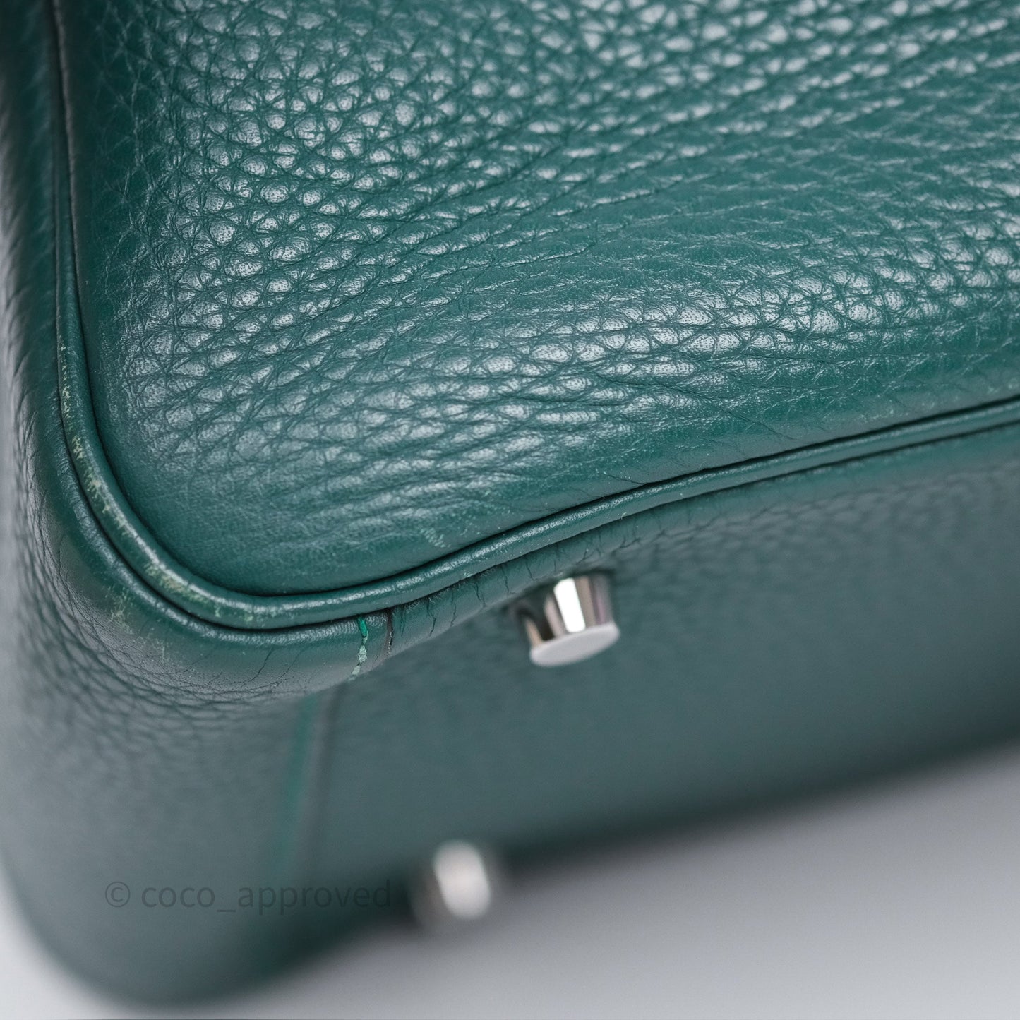 Hermès Lindy 30 Malachite Z6 Clemence Palladium Hardware
