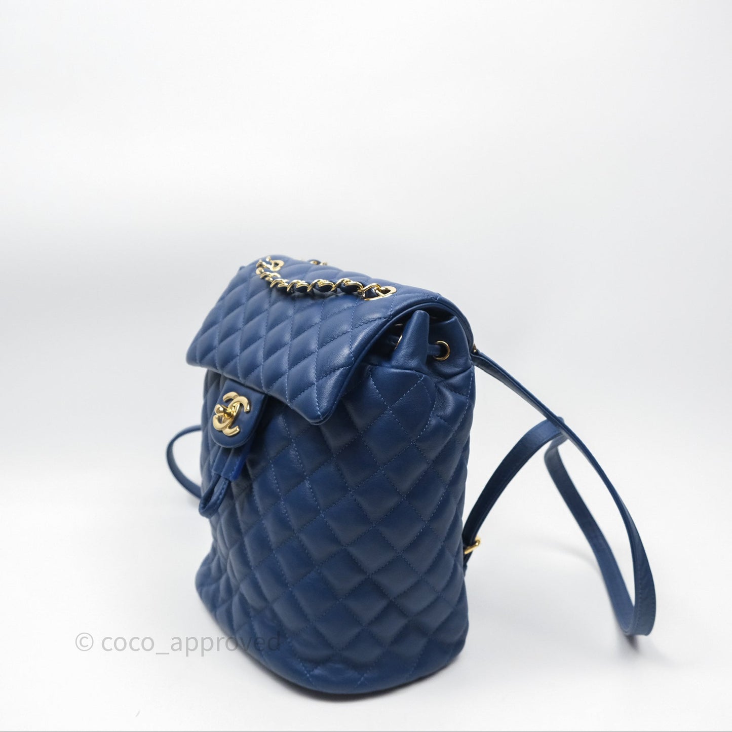 Chanel Quilted Small Urban Spirit Backpack Calfskin Navy Gold Hardware