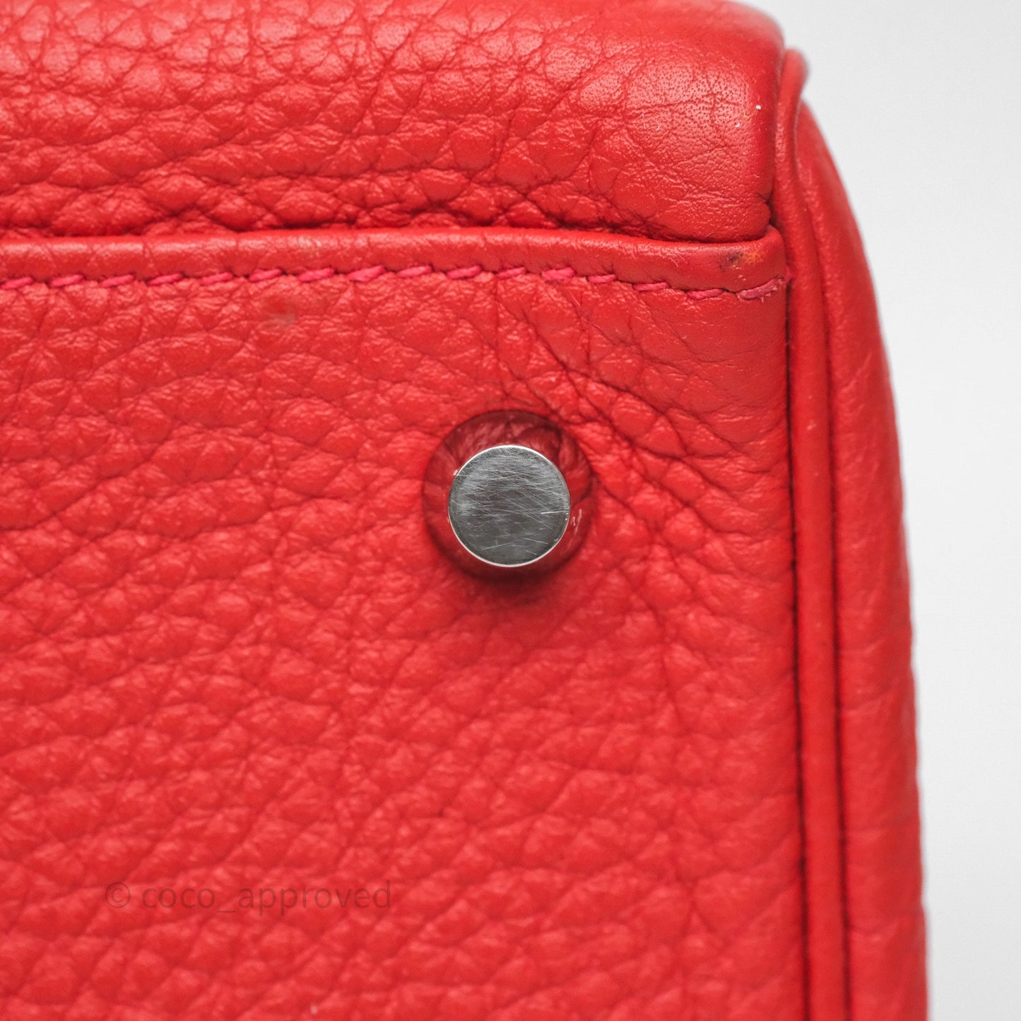 Hermès Kelly 35 Retourne Red Togo Palladium Hardware