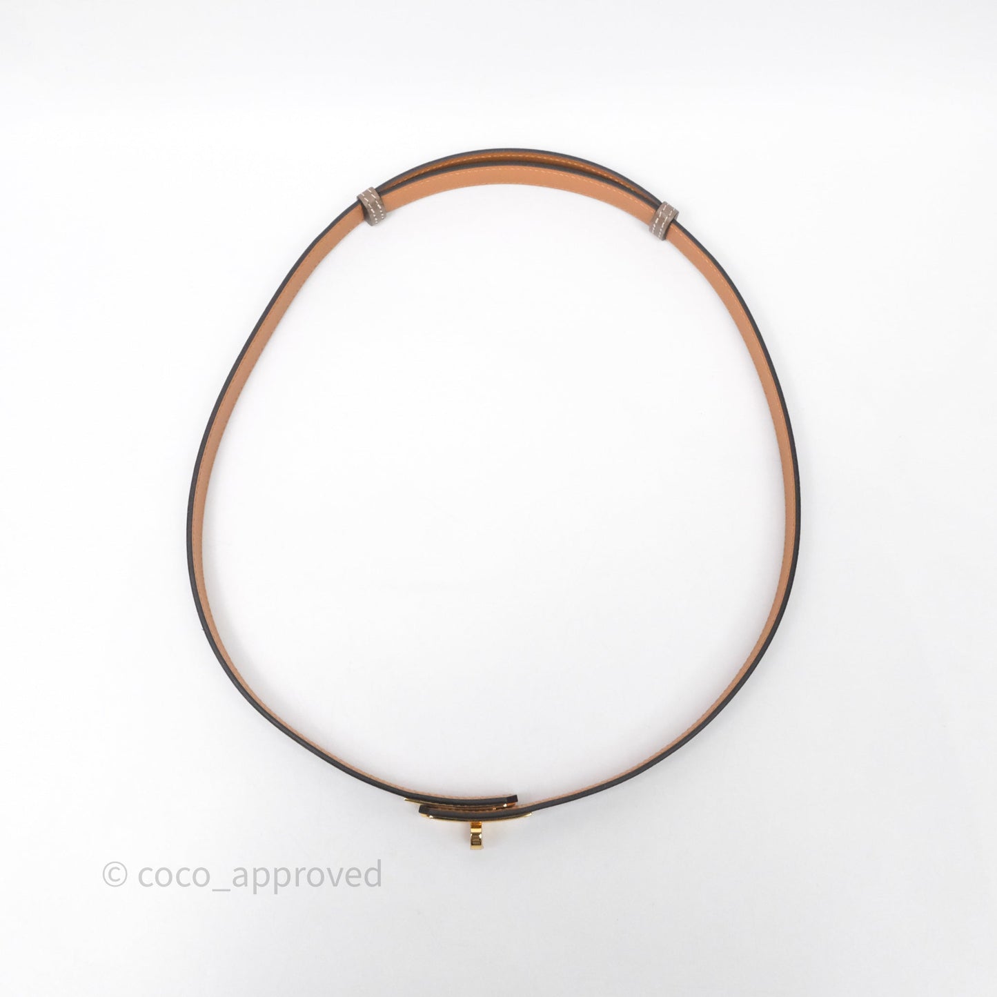 Hermès Kelly Buckle Belt Etoupe Epsom Gold Hardware
