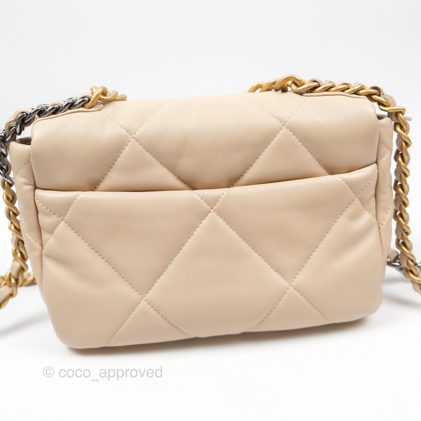 Chanel 19 Small Beige Lambskin Mixed Hardware