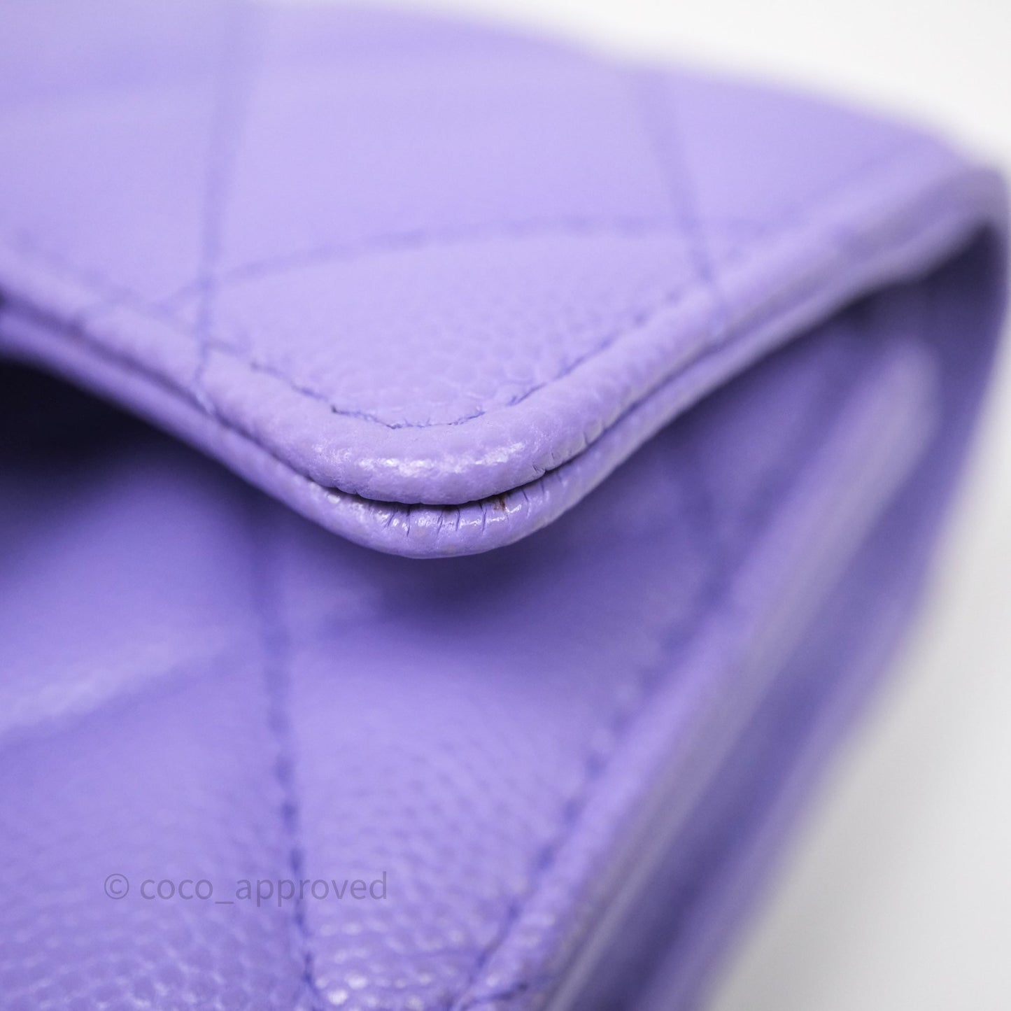 Chanel Classic Flap Wallet Purple Caviar Gold Hardware⁣ 20S