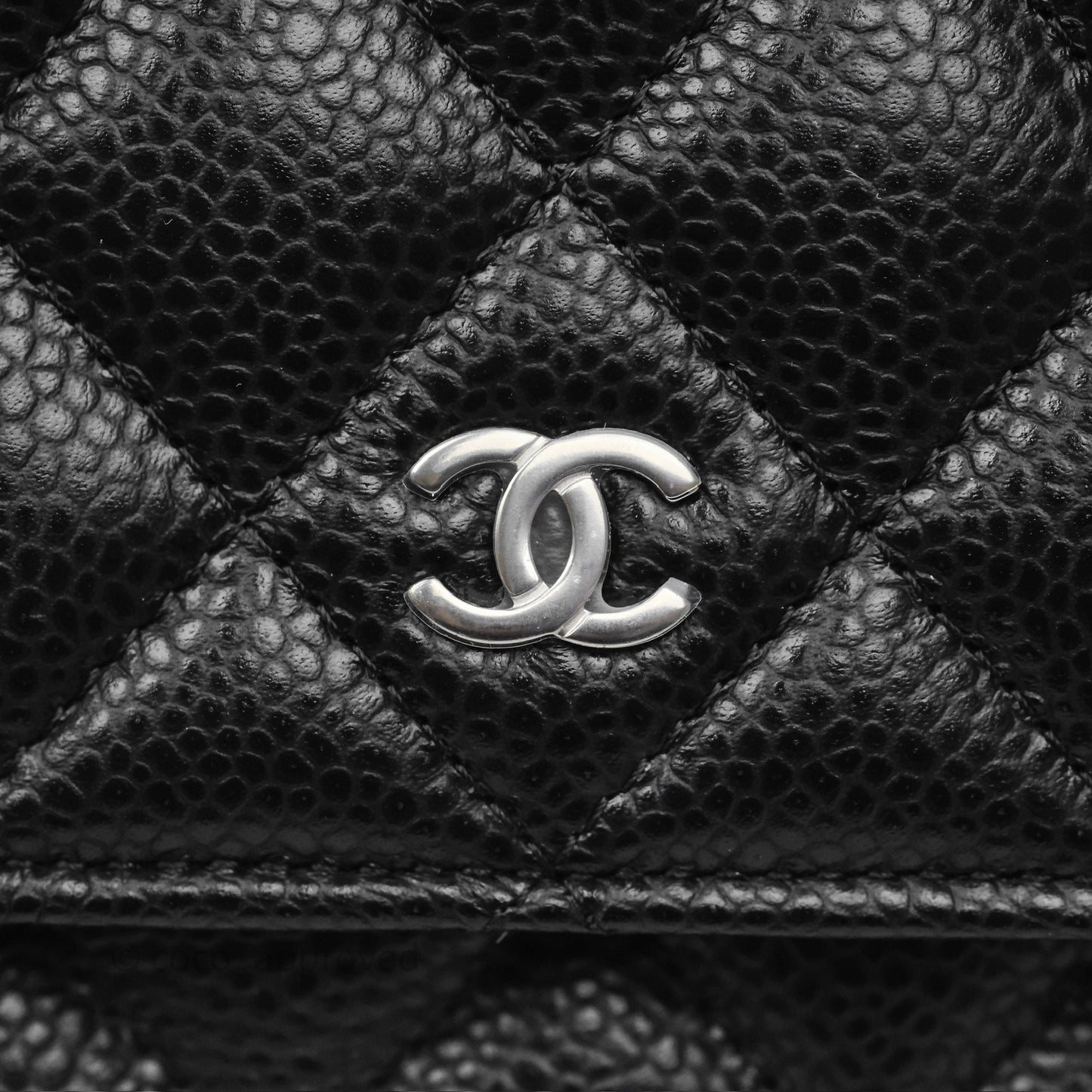 Chanel Classic Wallet On Chain WOC Quilted Black Caviar Silver Hardware