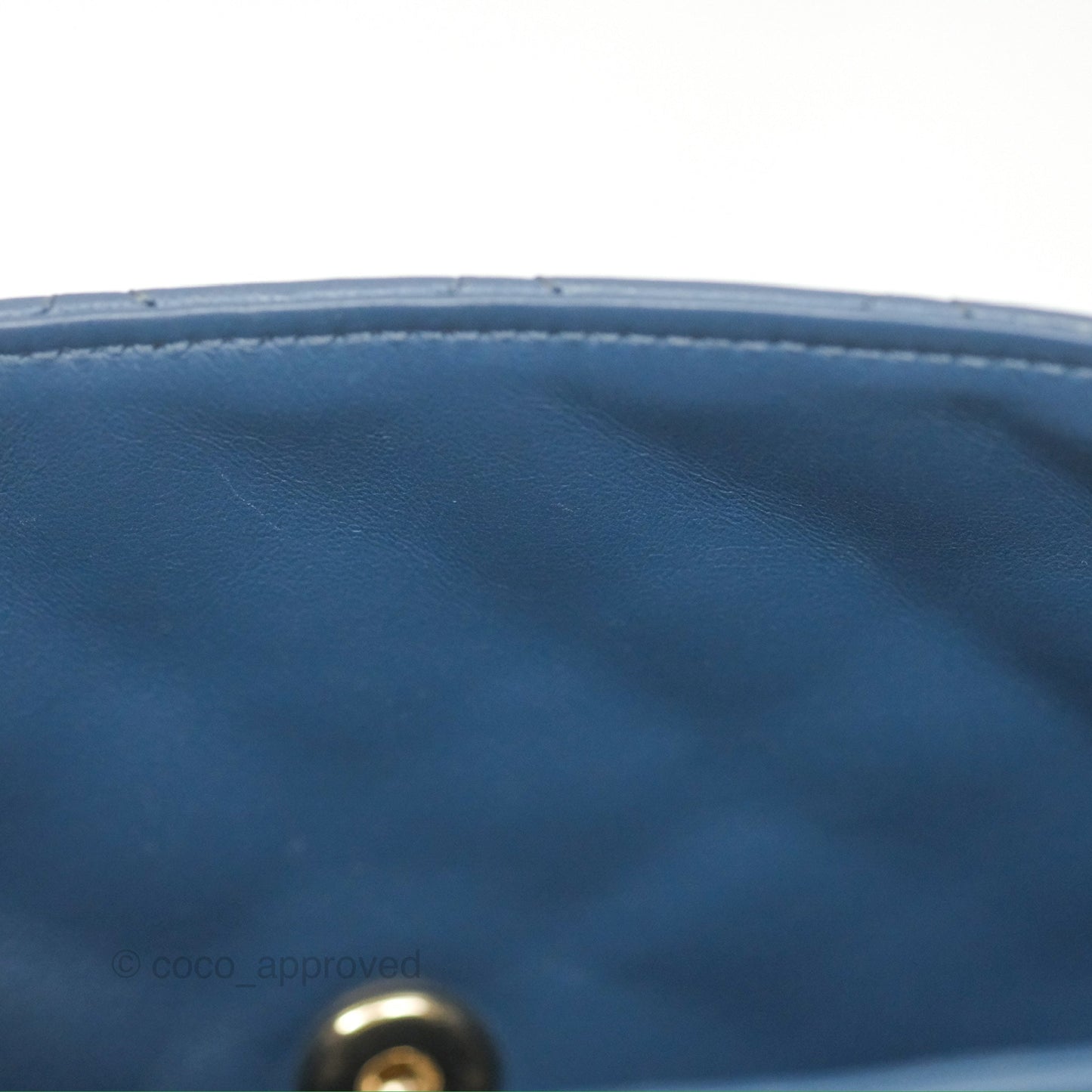 Chanel Top Handle Bag Green Blue Orylag Fur 17A