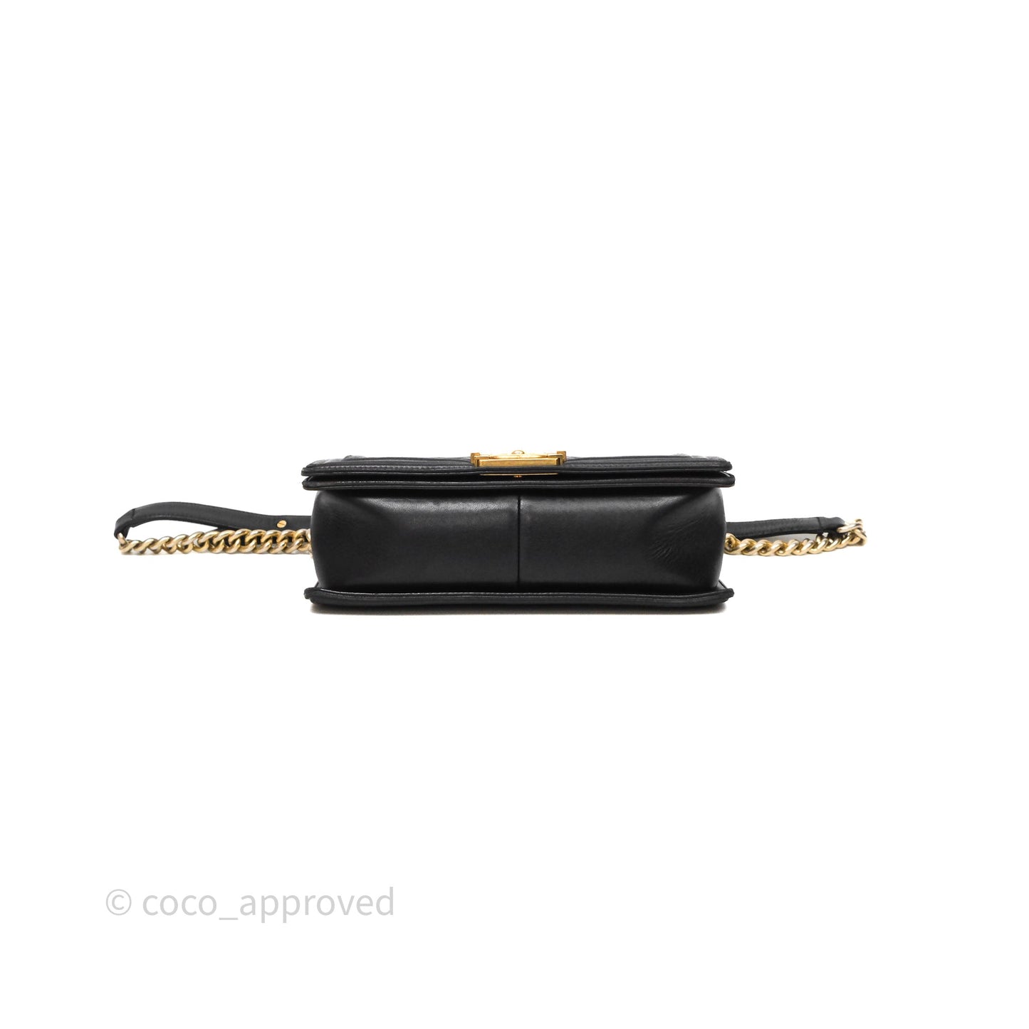 Chanel Medium Boy Quilted Black Lambskin Aged Gold Hardware