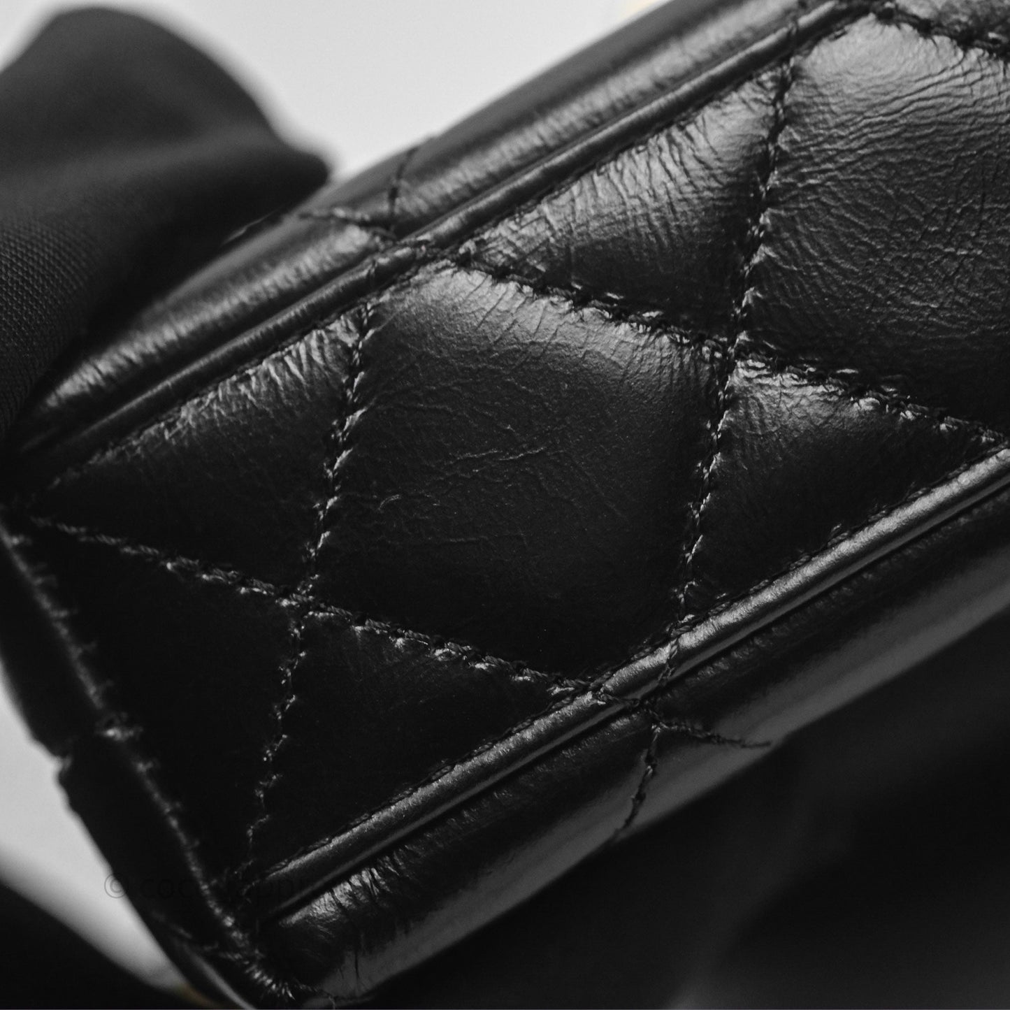 Chanel Mini Nano Kelly Bag Black Shiny Calfskin Aged Gold Hardware