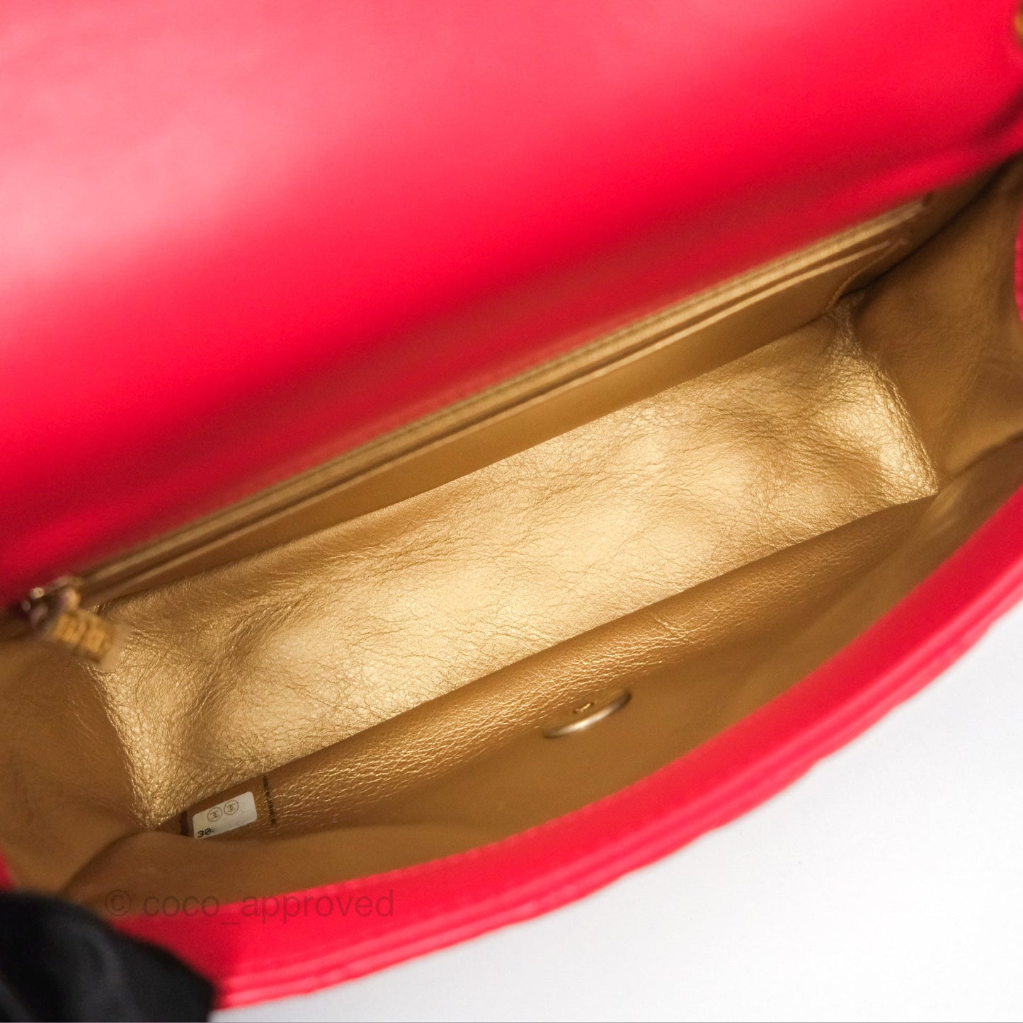 Chanel Mini Rectangular Pearl Crush Chilli Red Lambskin Aged Gold Hardware