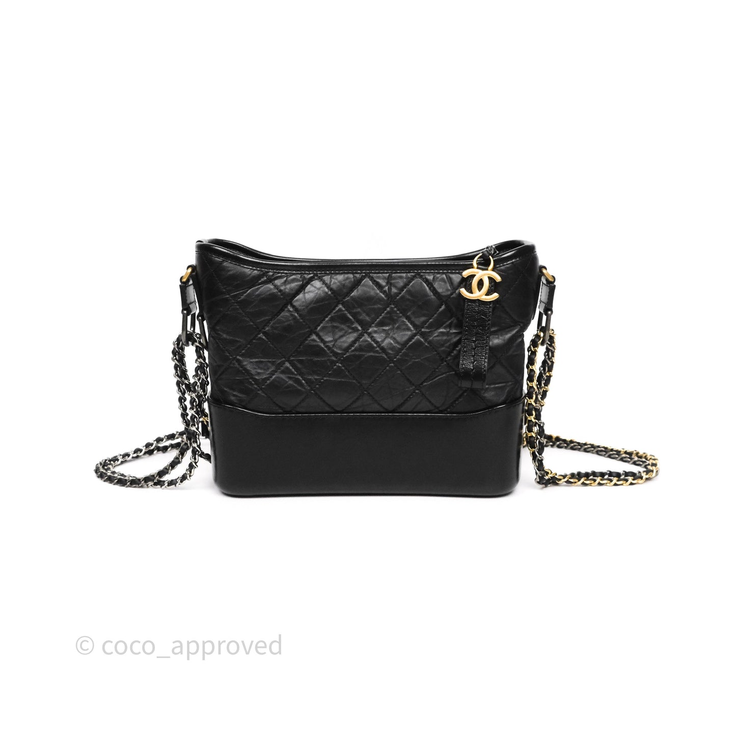 Chanel New Medium Gabrielle Hobo Quilted Black Aged Calfskin