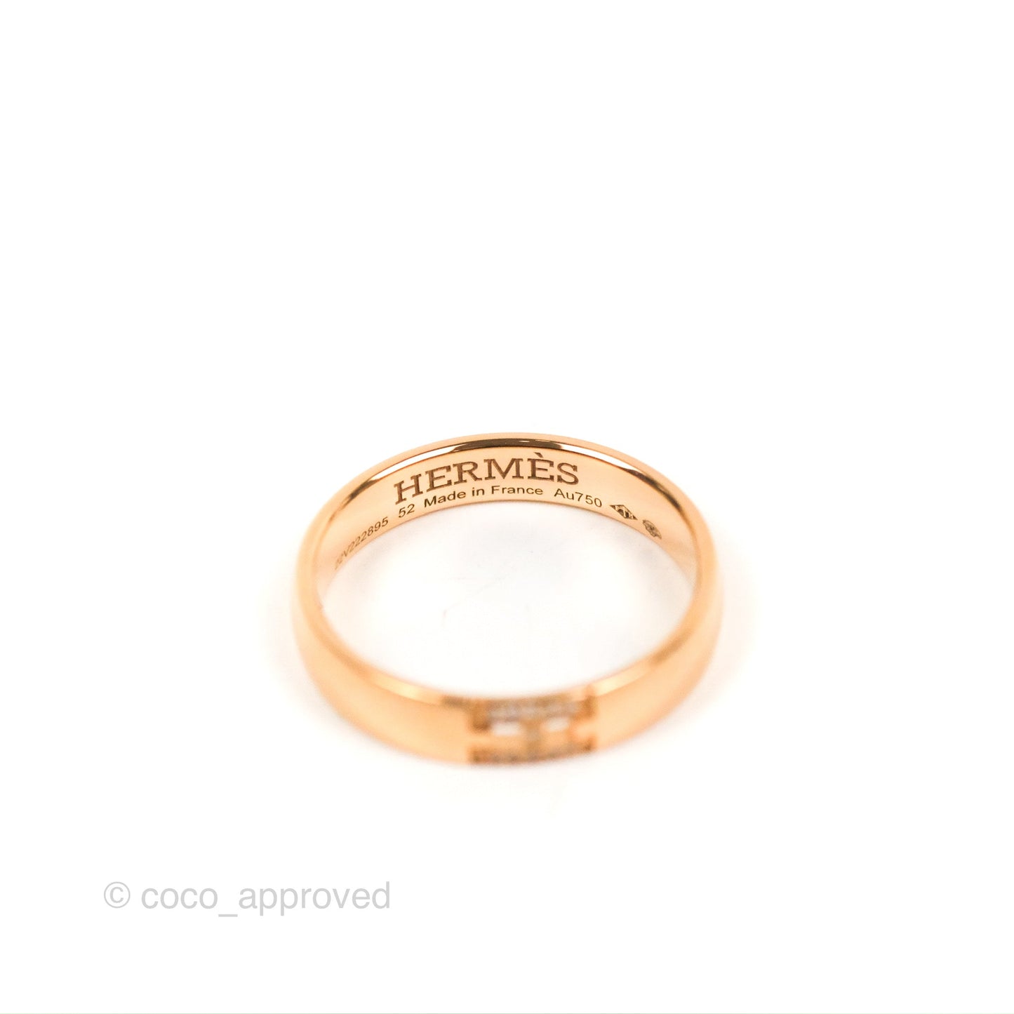 Hermes Ever Herakles Band Ring Rose Gold Size 52