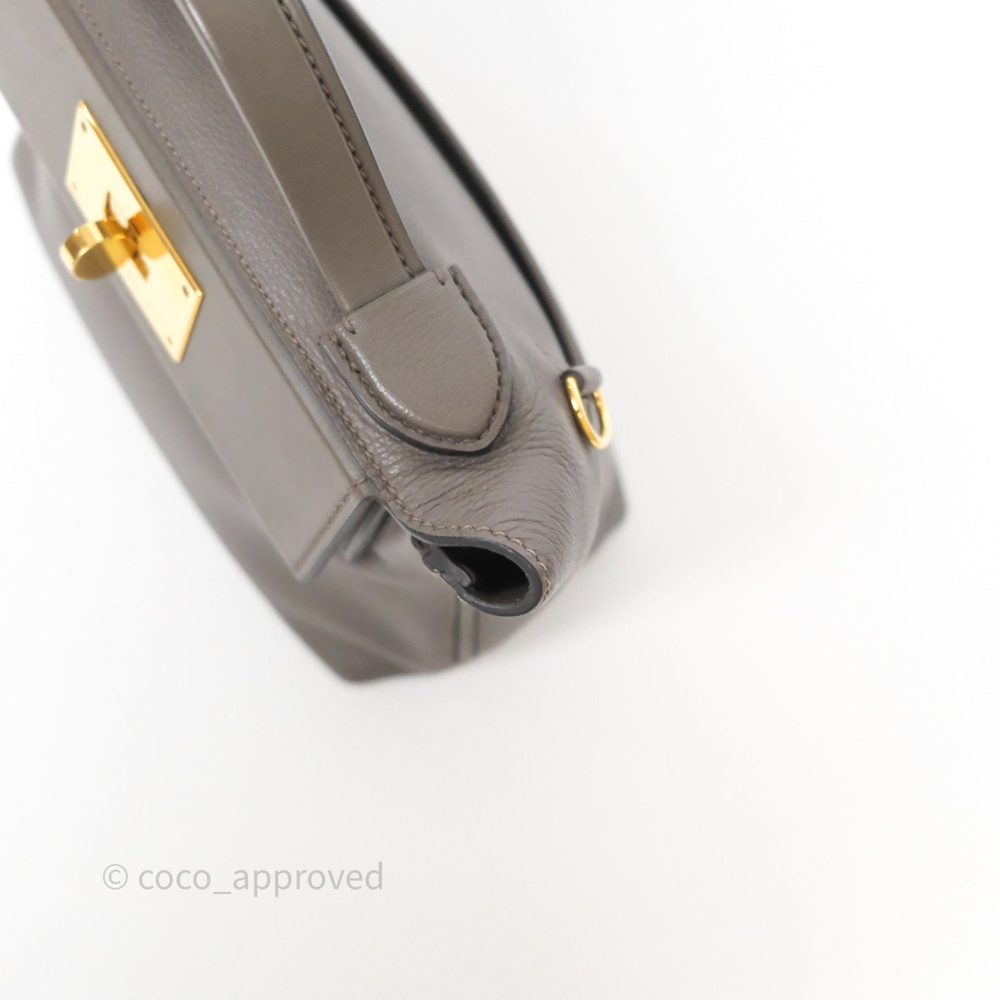 Hermès 24/24 21 Mini Gris Etain 8F Evercolor/ Swift Gold Hardware