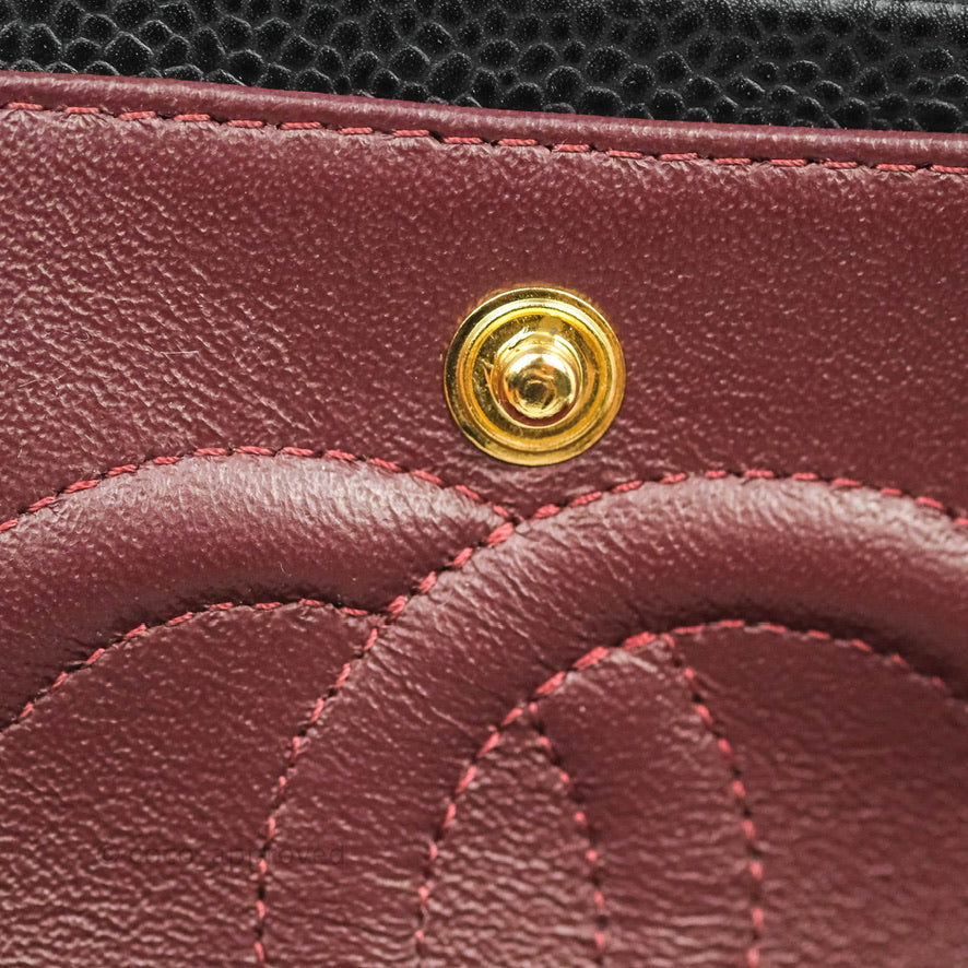 Chanel Classic Double Flap M/L Black Caviar Gold Hardware
