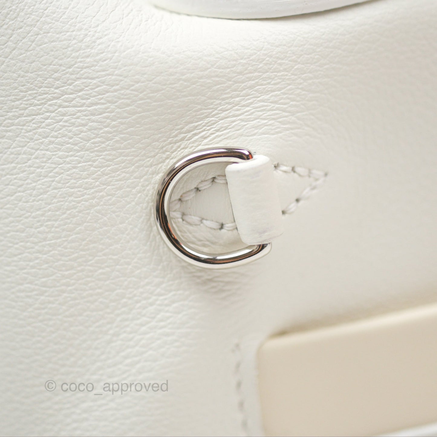 Hermès 24/24 21 Mini Blanc 01/ Nata I2 Evercolor/ Swift Palladium Hardware