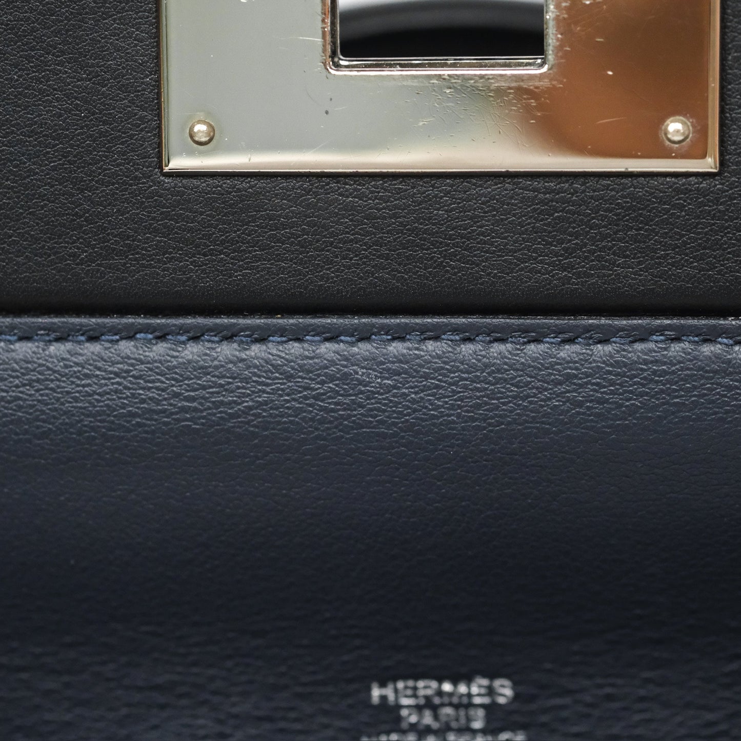 Hermès 24/24 29 Bleu Nuit 2Z / Noir Black 89 Togo/Swift Palladium Hardware