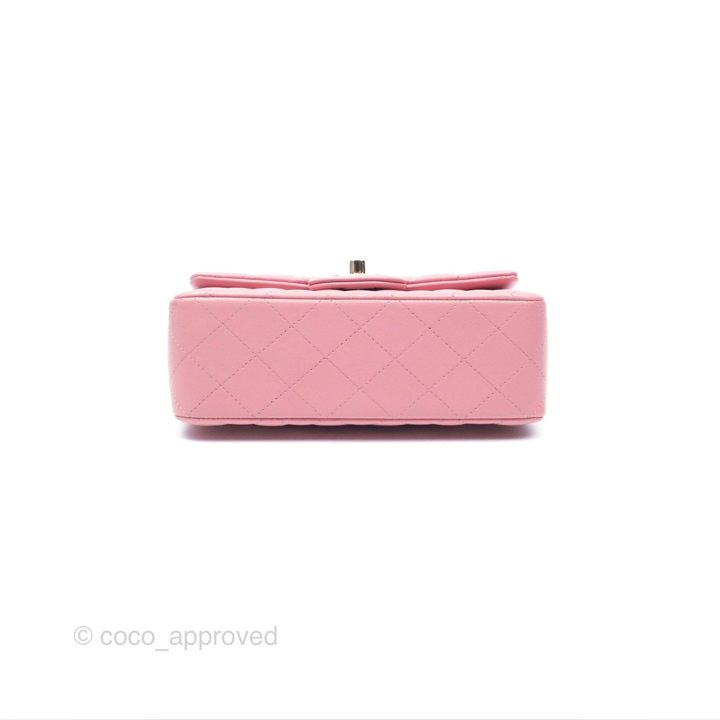 Chanel Top Handle Mini Rectangular Flap Bag Pink Lambskin Gold Hardware