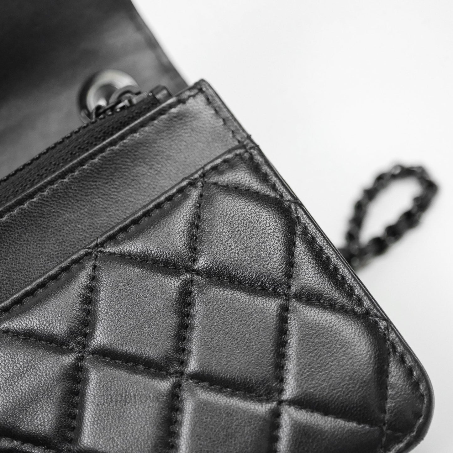 Chanel Quilted Trendy CC WOC Wallet On Chain So Black Lambskin