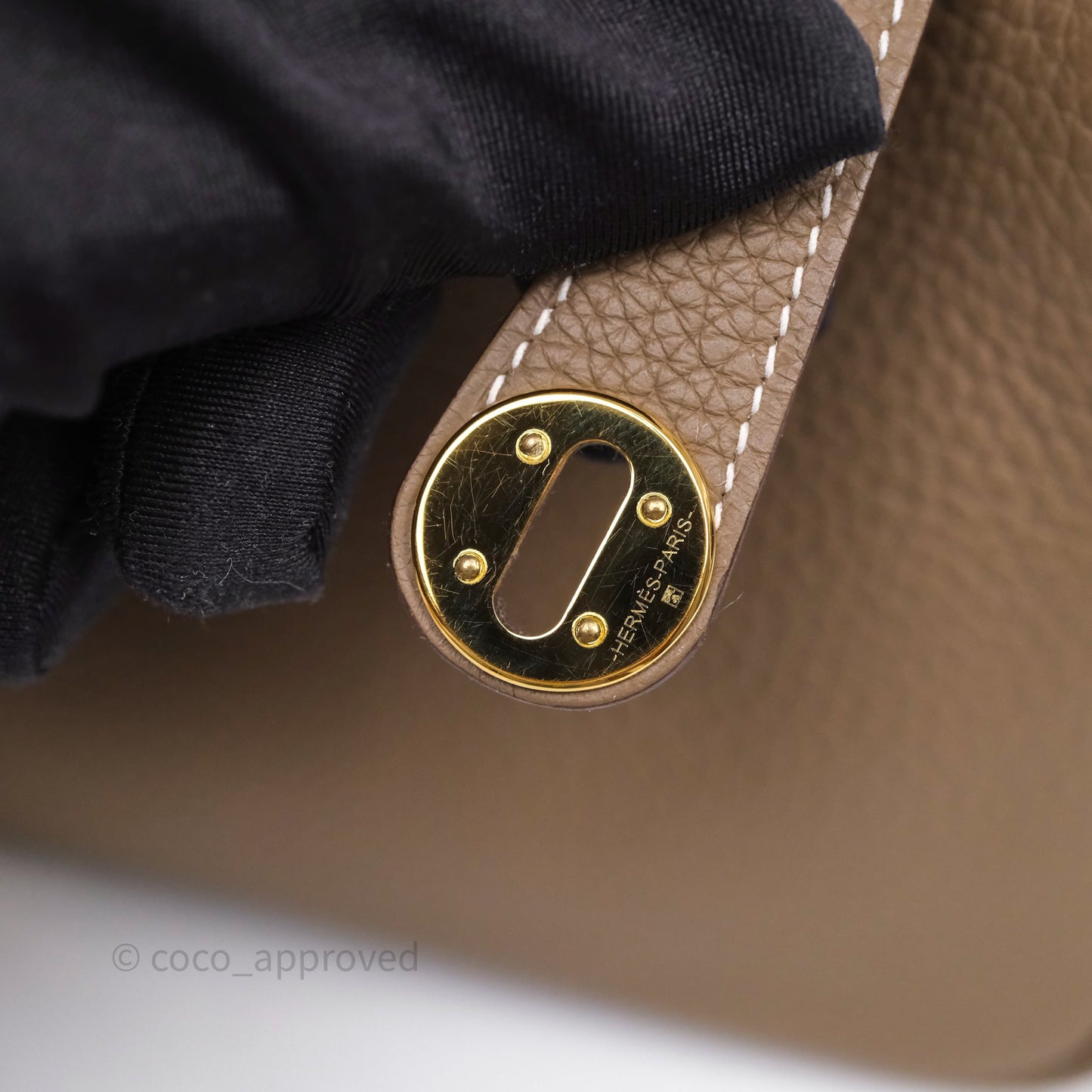Hermès Mini Lindy 20 Etoupe 18 Clemence Gold Hardware