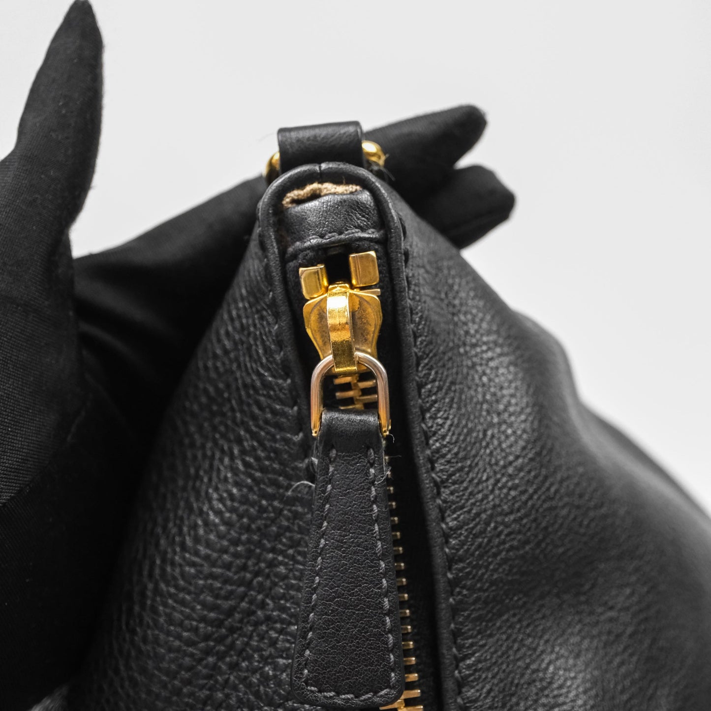 Miu Miu Vitello Tote Bag Black Gold Hardware
