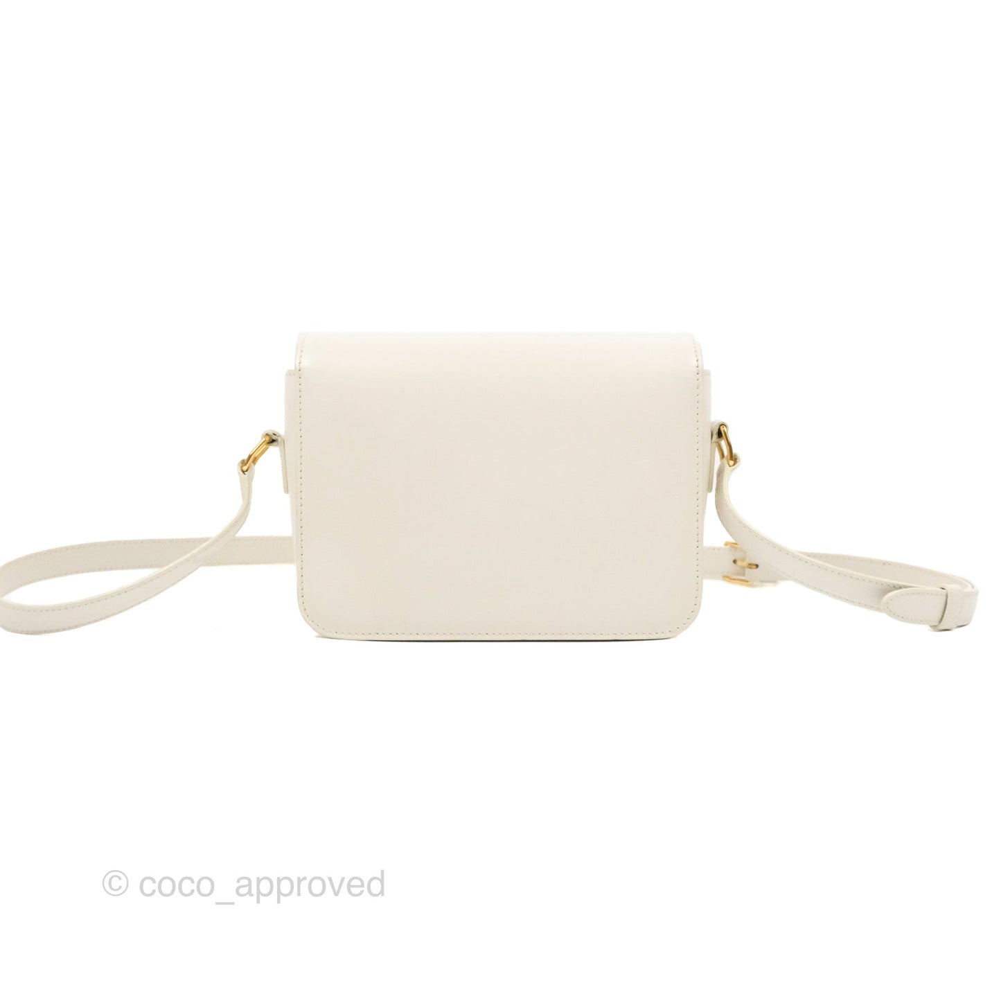 Celine Teen Triomphe Bag Shiny Calfskin White