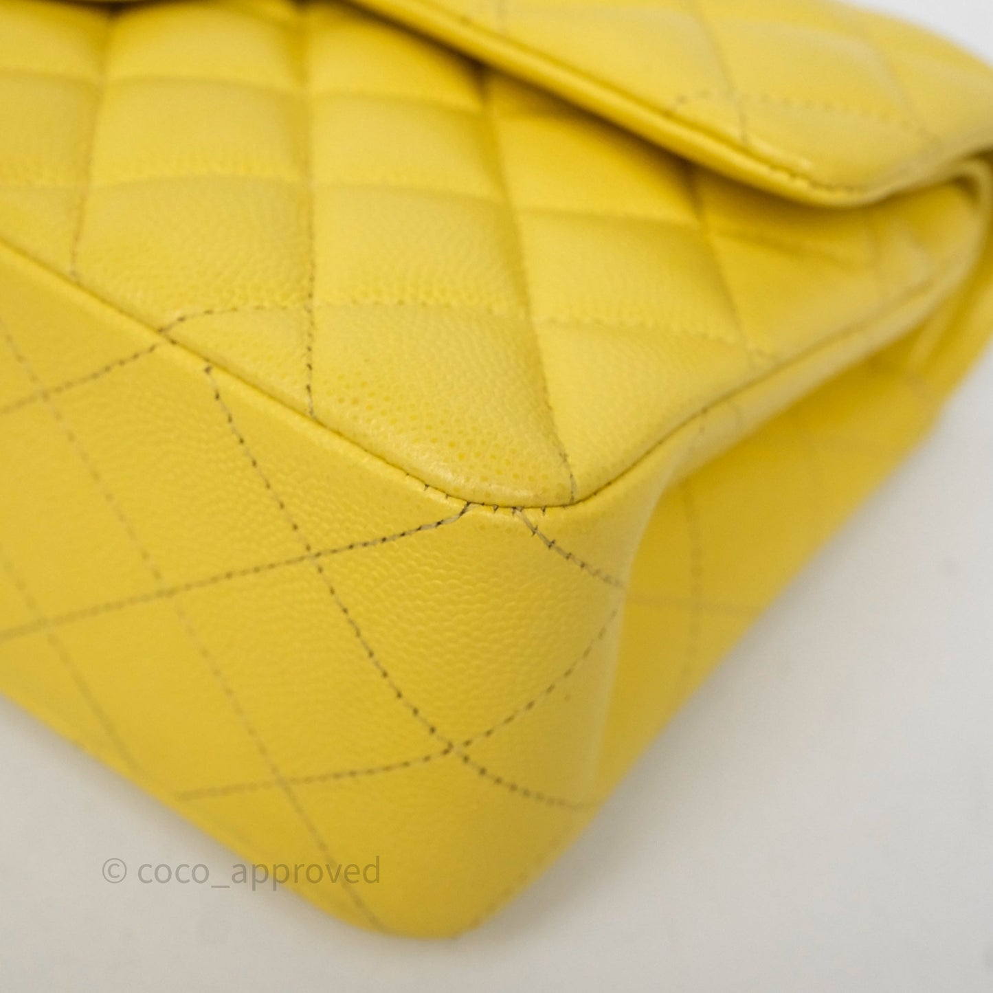 Chanel Small Classic Flap Quilted Yellow Caviar Gold Hardware