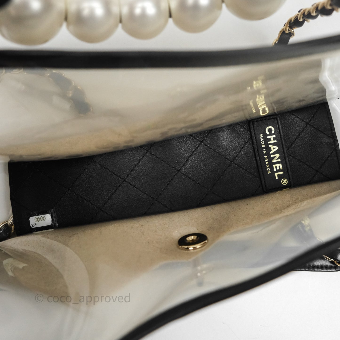 Chanel Medium Sand By The Sea PVC Flap Black Lambskin Gold Hardware