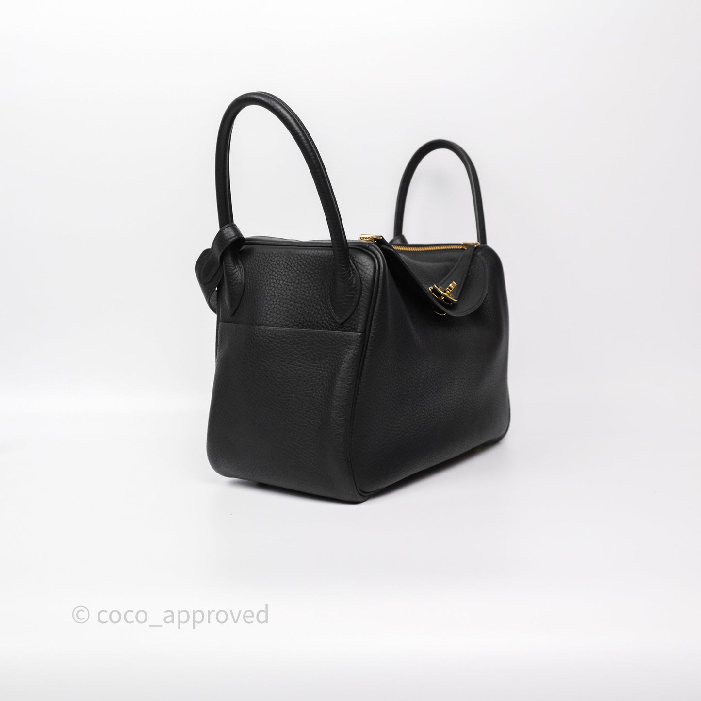 Hermès Lindy 30 Black Noir 89 Clemence Gold Hardware