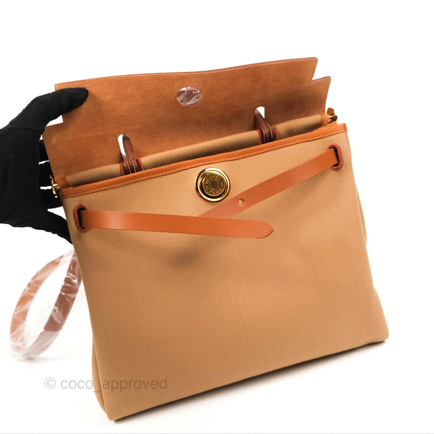 Hermès Herbag Zip Retourne 31 Chai 0M/Fauve 34 Canvas Gold Hardware